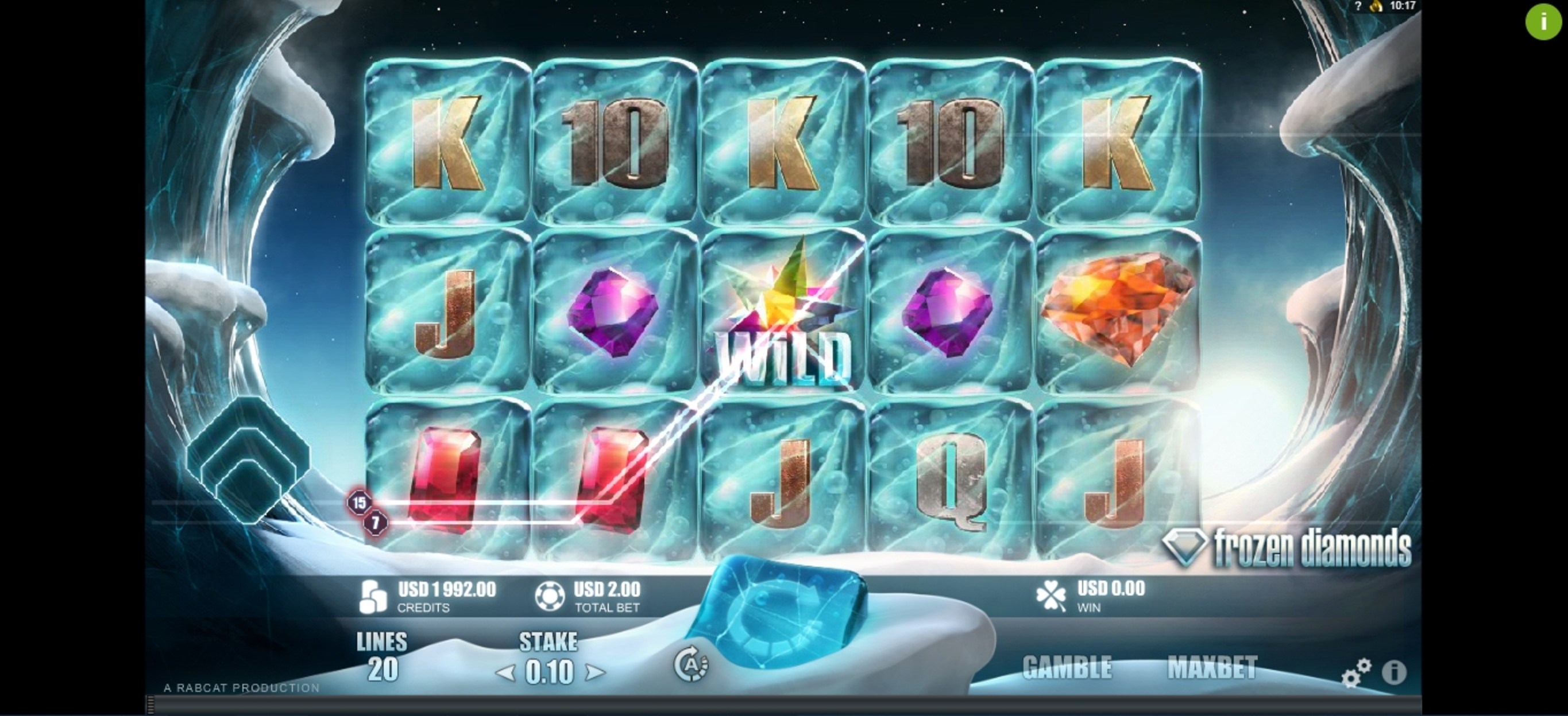 Win Money in Frozen Diamonds Free Slot Game by Rabcat