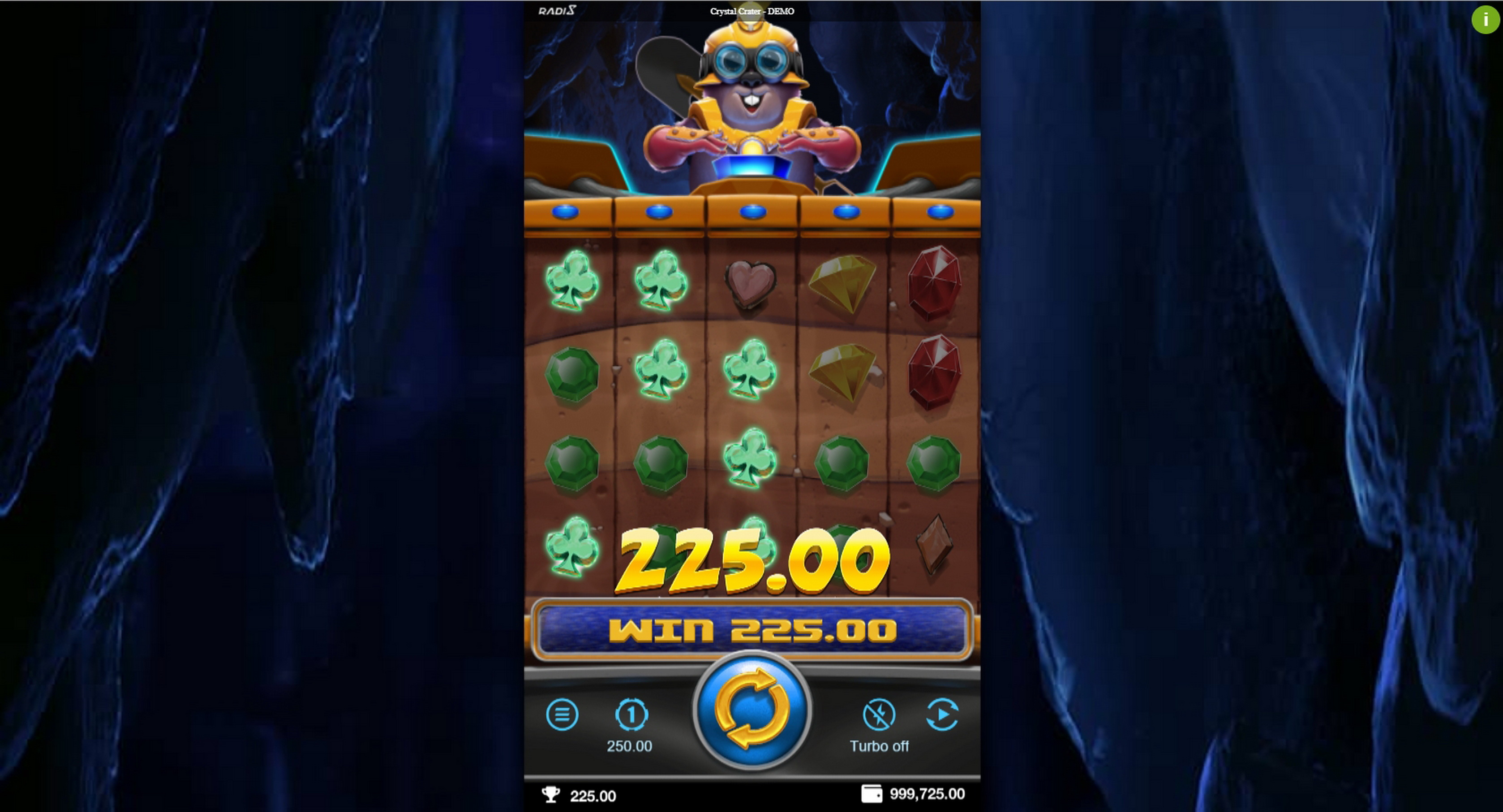 Win Money in Crystal Crater Free Slot Game by Radi8