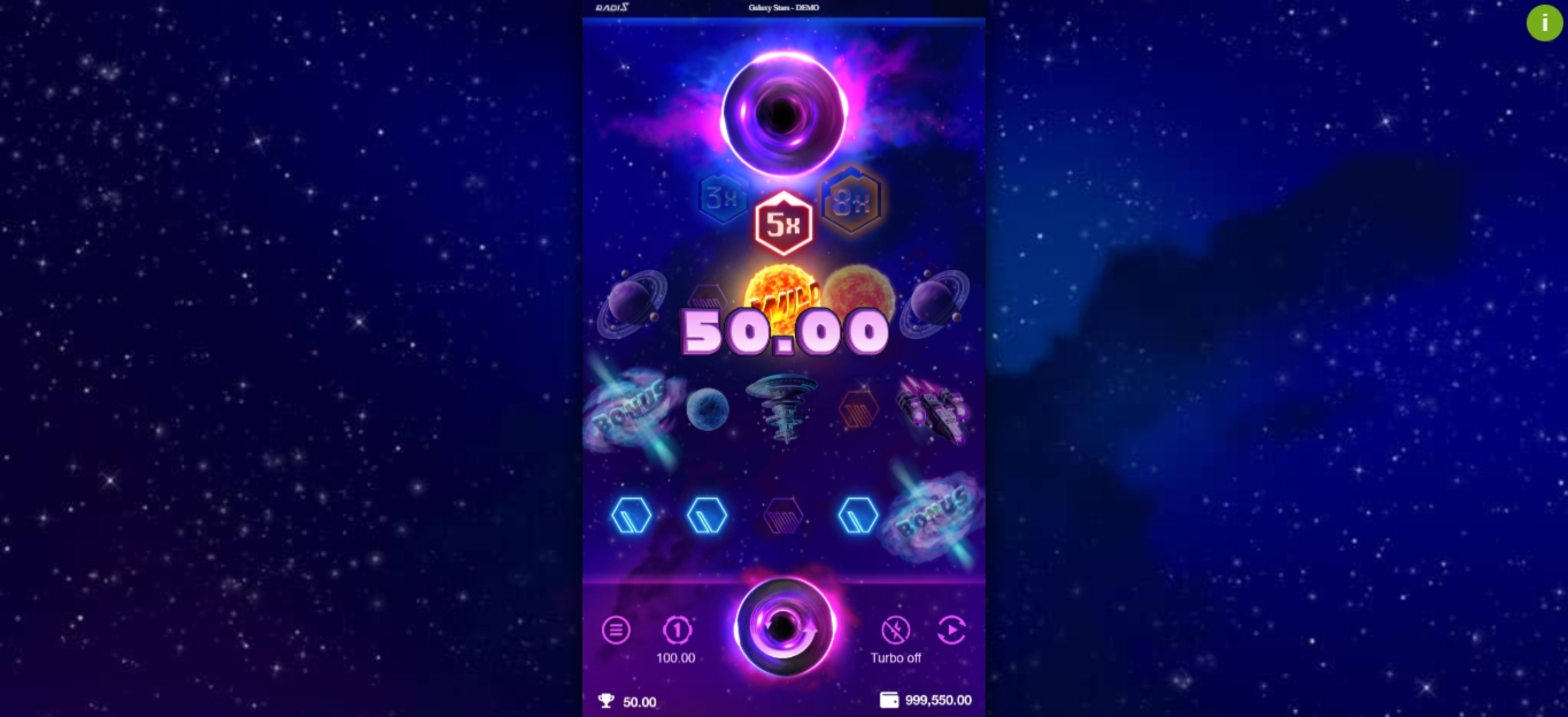 Win Money in Galaxy Stars Free Slot Game by Radi8