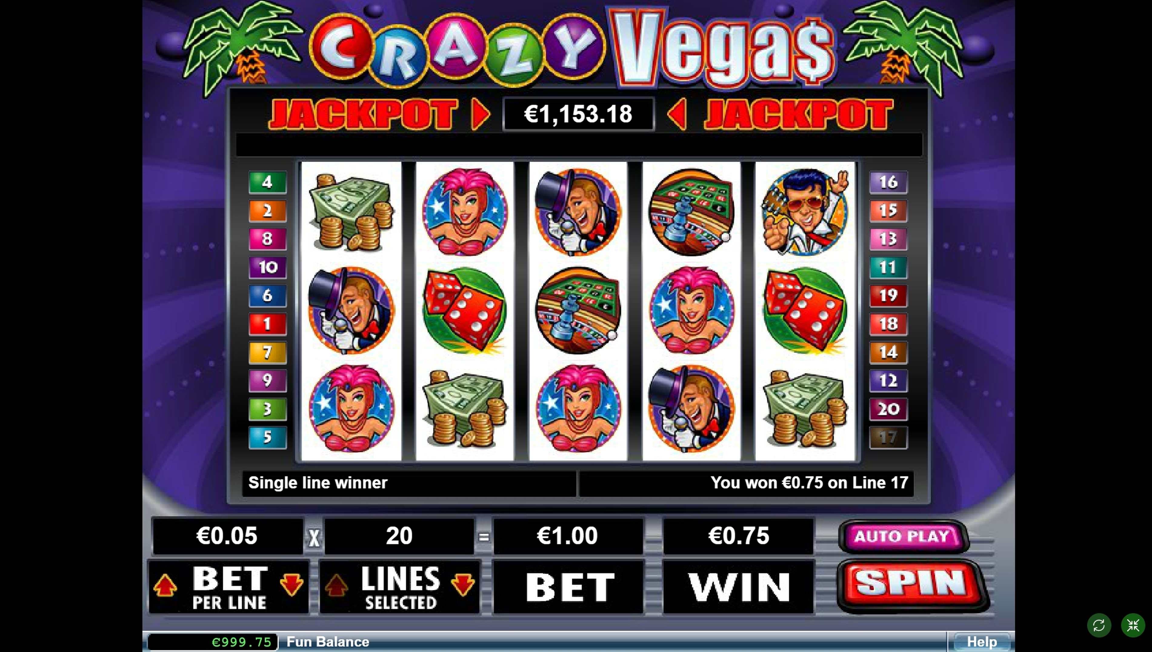 Win Money in Crazy Vegas Free Slot Game by Real Time Gaming