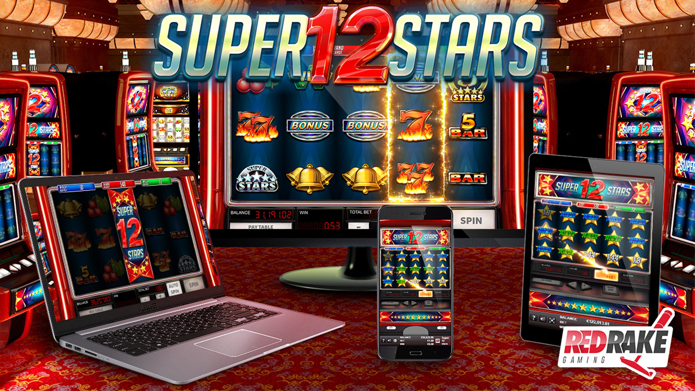 The Super 12 Stars Online Slot Demo Game by Red Rake Gaming