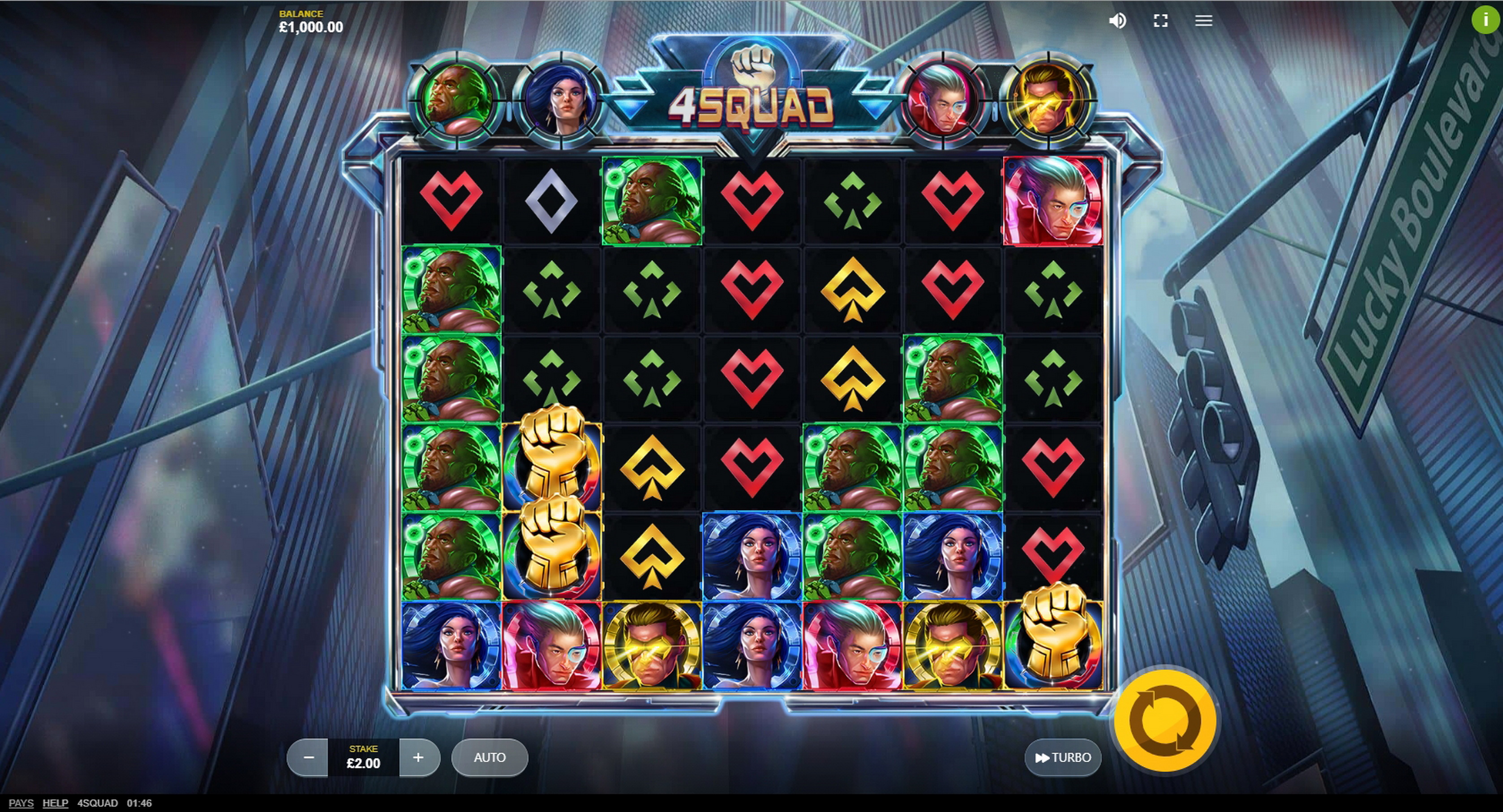 Reels in 4Squad Slot Game by Red Tiger Gaming