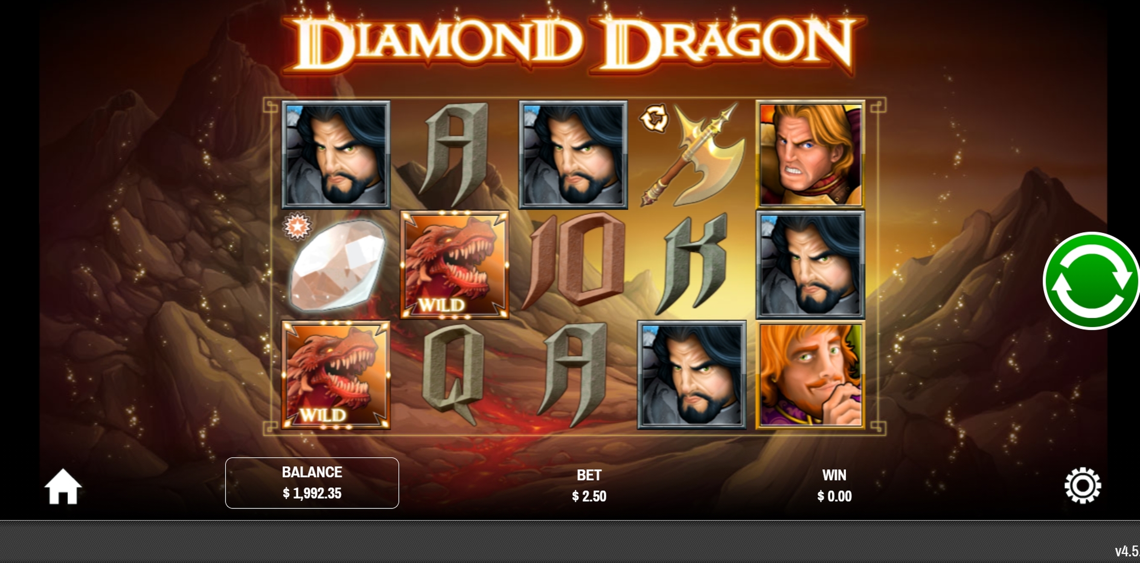 Reels in Diamond Dragon Slot Game by Rival