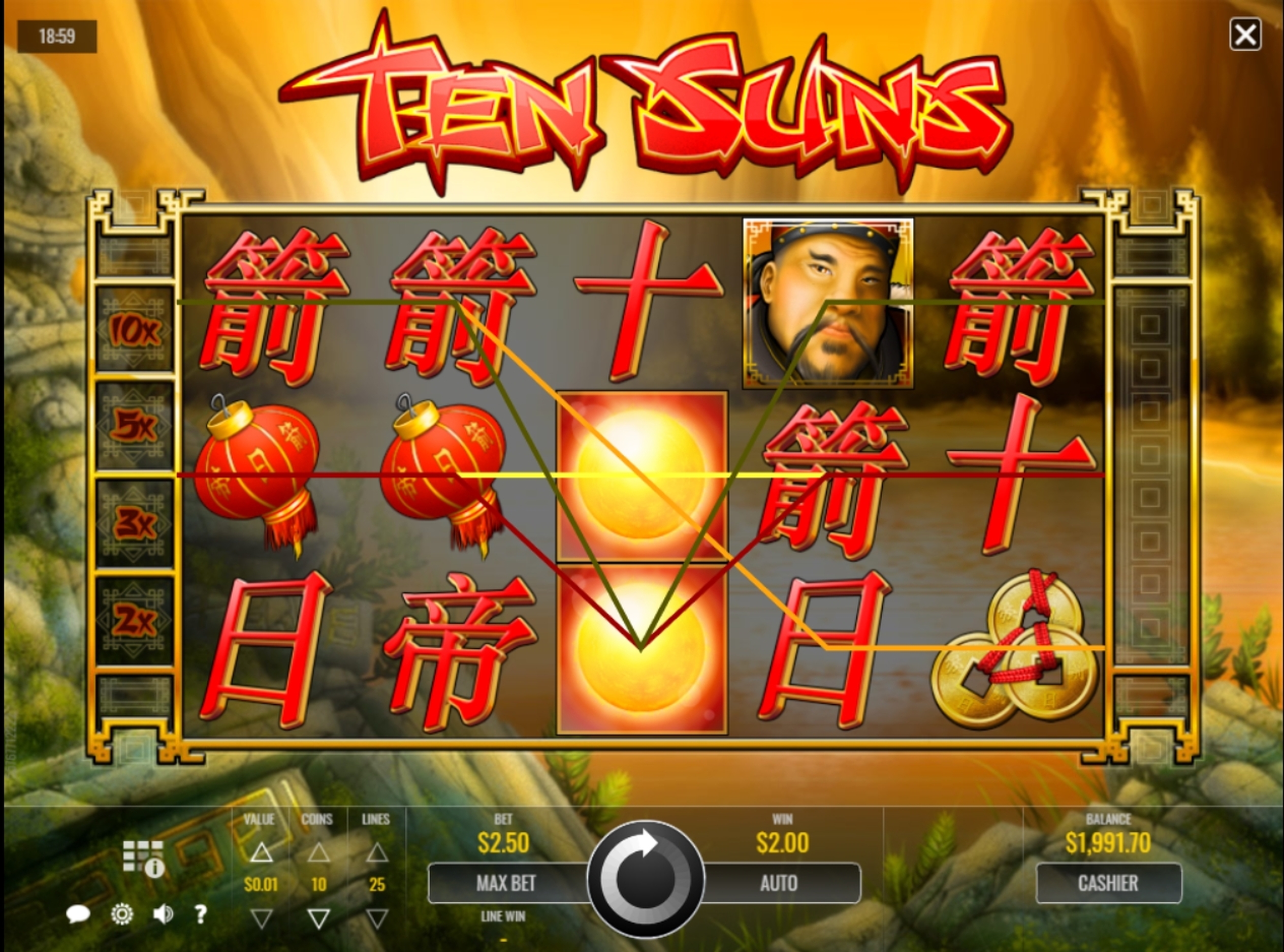 Win Money in Ten Suns Free Slot Game by Rival