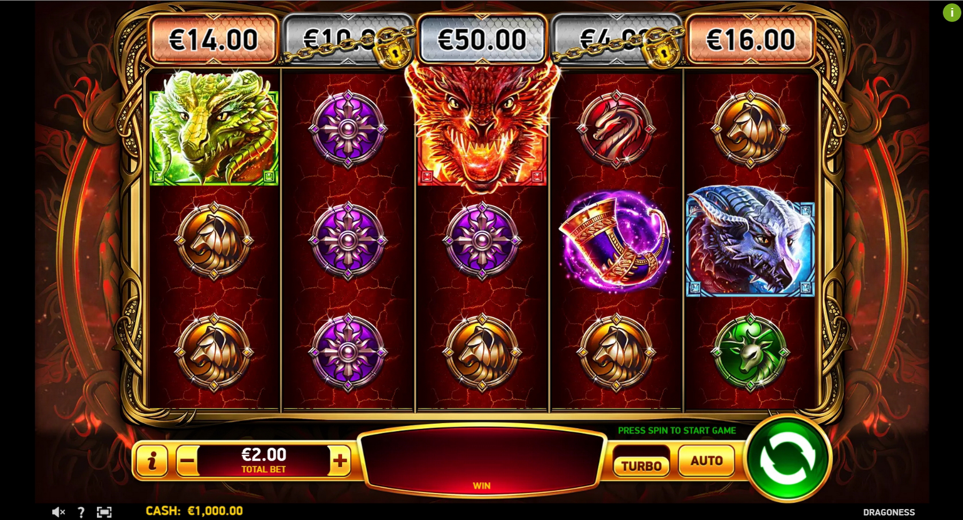 Reels in Dragoness Slot Game by Ruby Play