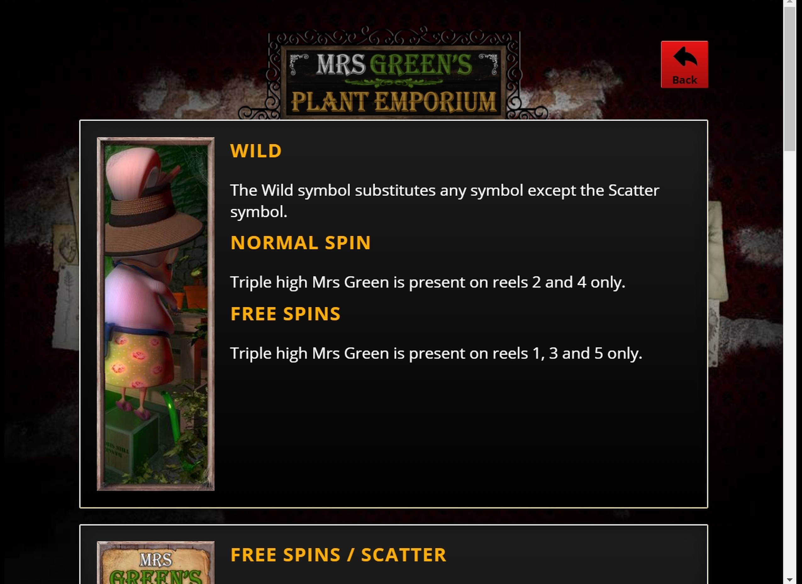 Info of Mrs Green's Plant Emporium Slot Game by saucify