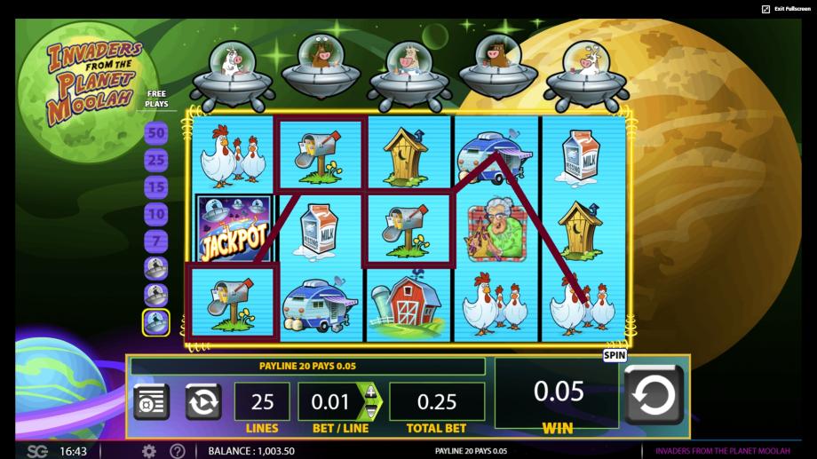 invaders from the planet moolah penny slots