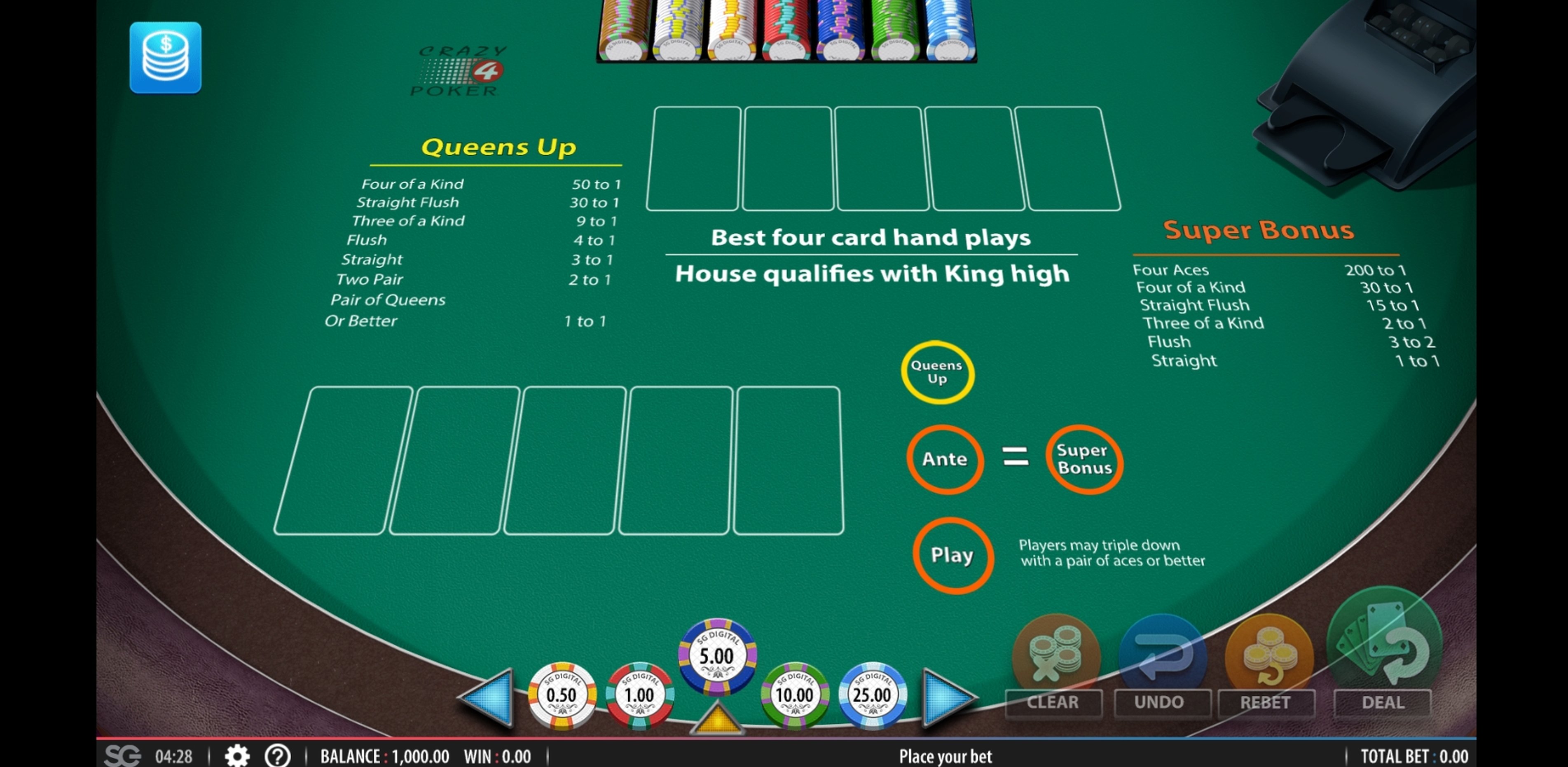 Reels in Crazy 4 Poker Slot Game by Shuffle Master