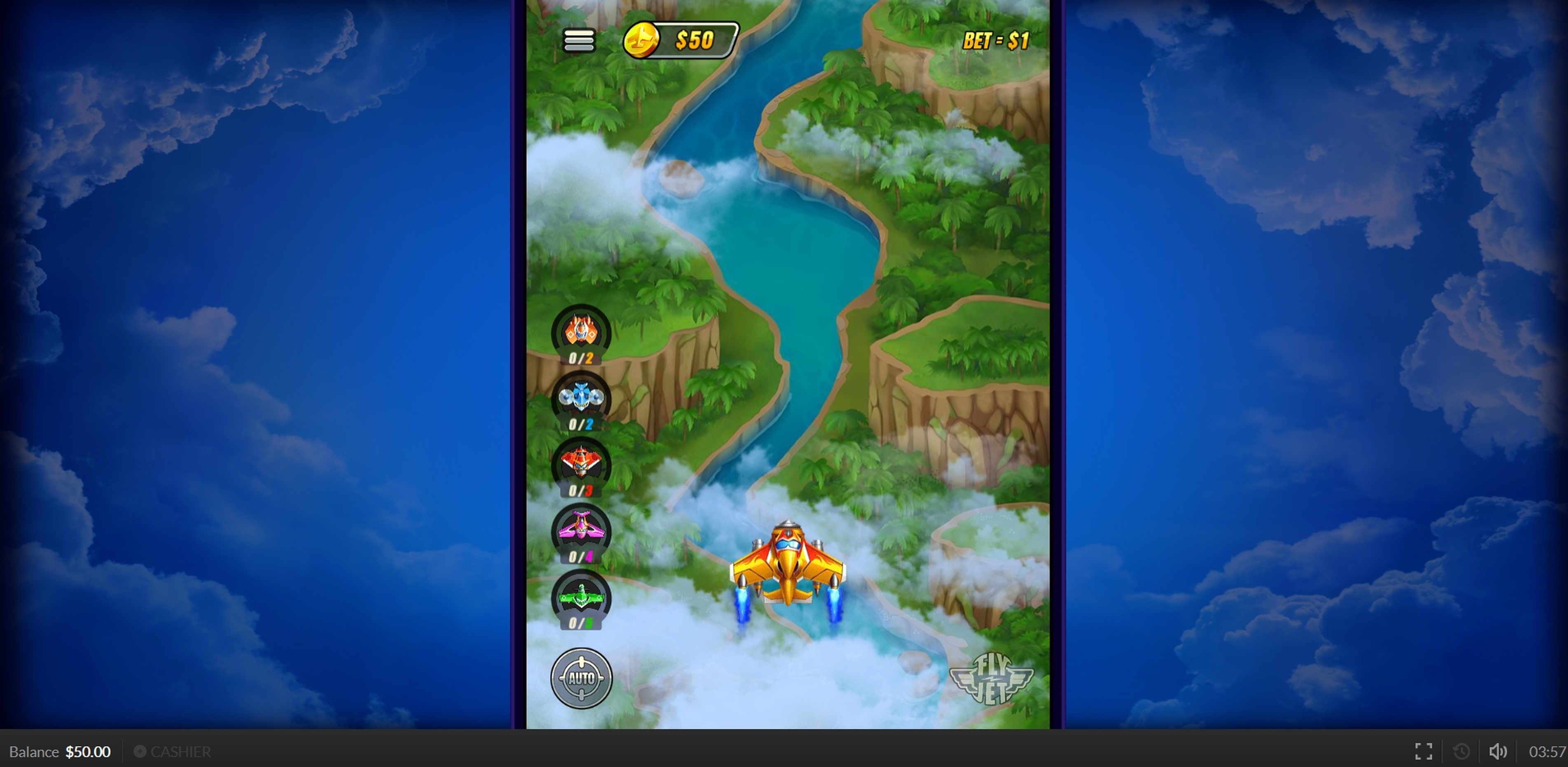 Reels in Fly Jet Slot Game by Skywind
