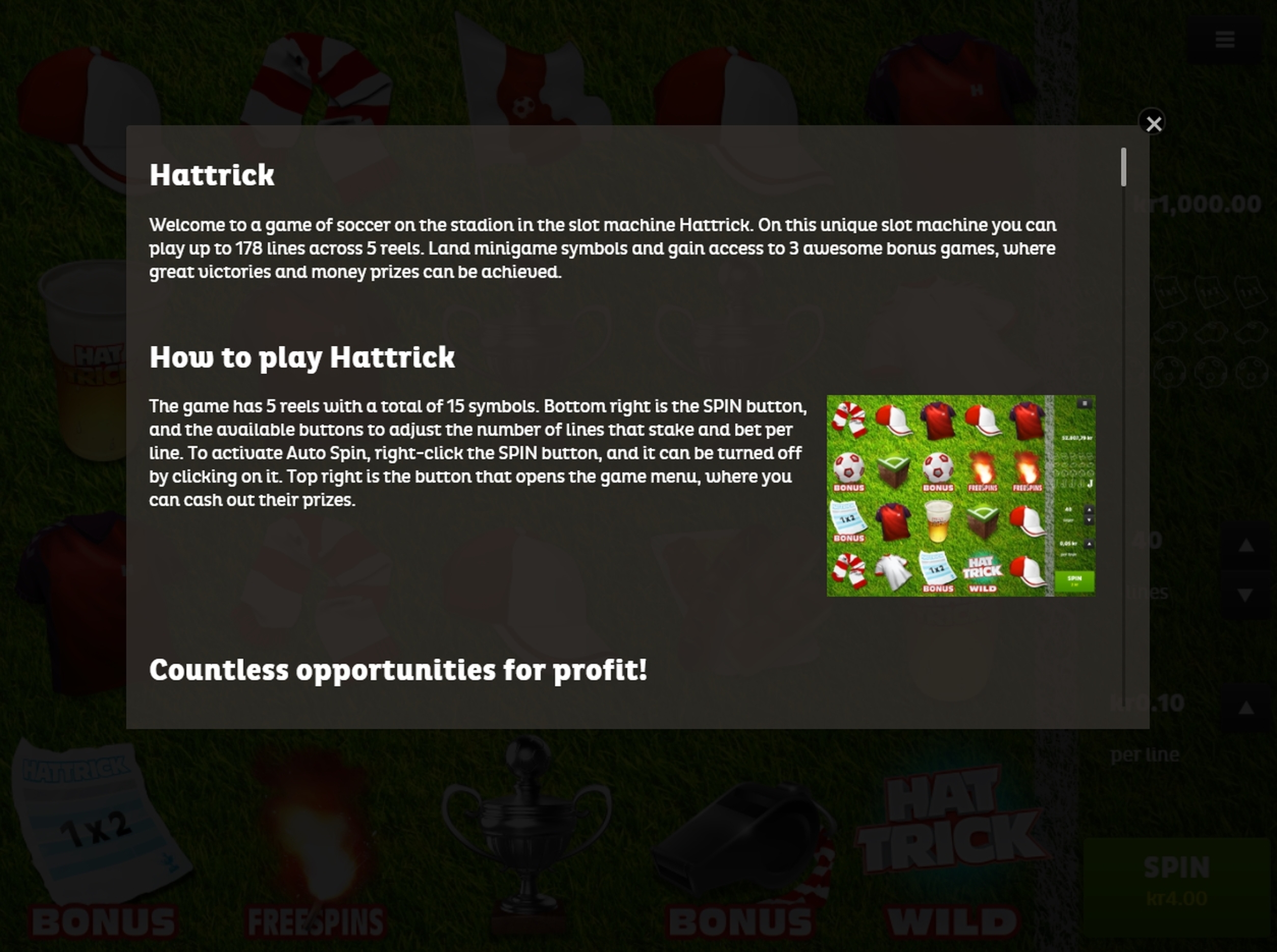 Info of Hat Trick Slot Game by Spigo