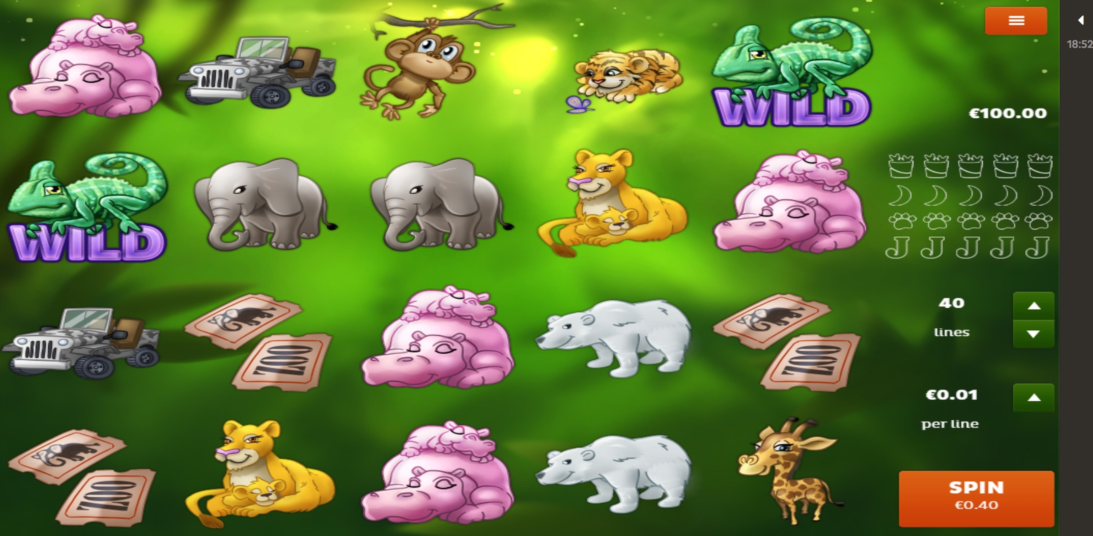Reels in Zoo Slot Game by Spigo