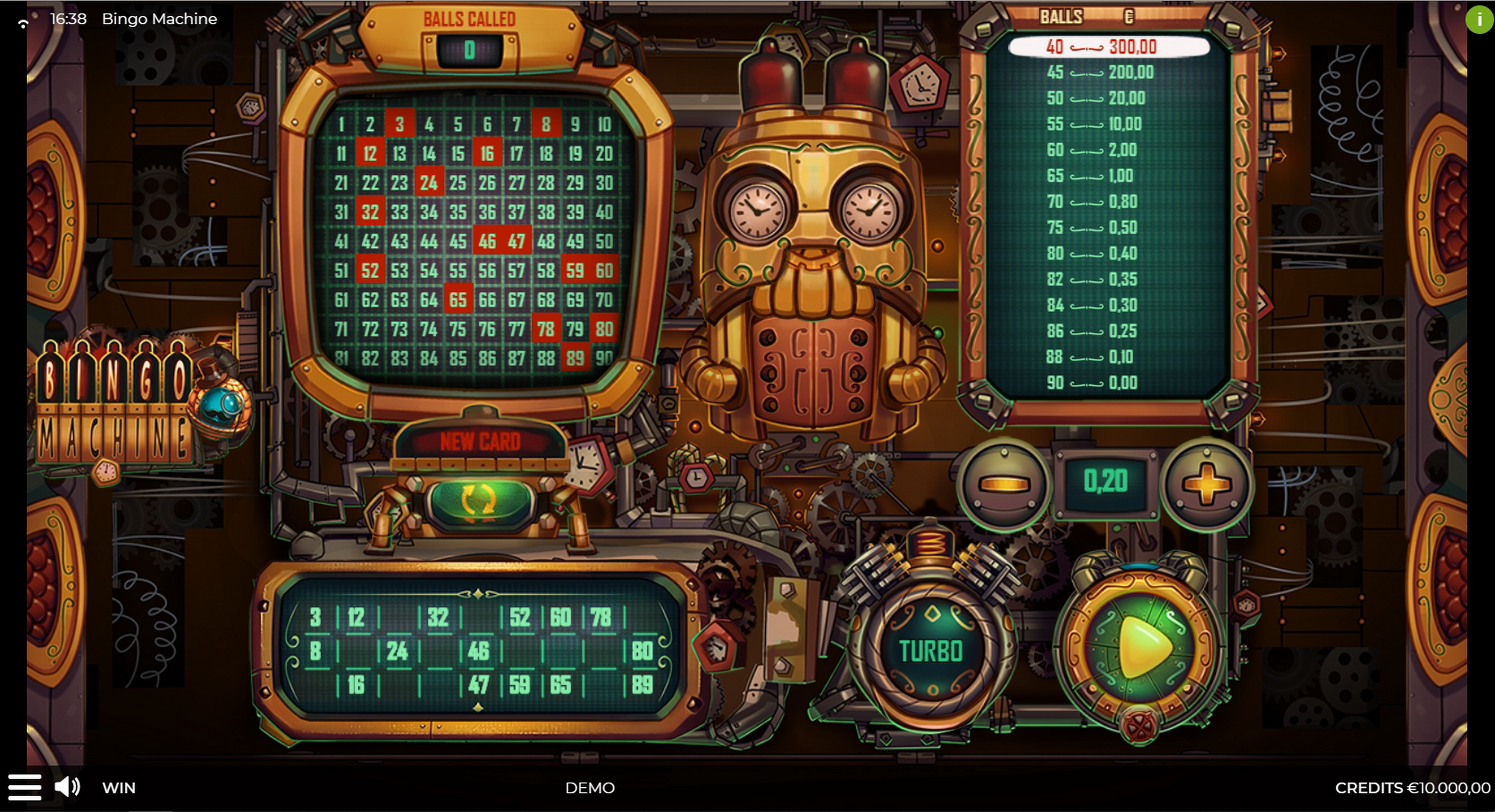 Reels in Bingo Machine Slot Game by Spinmatic