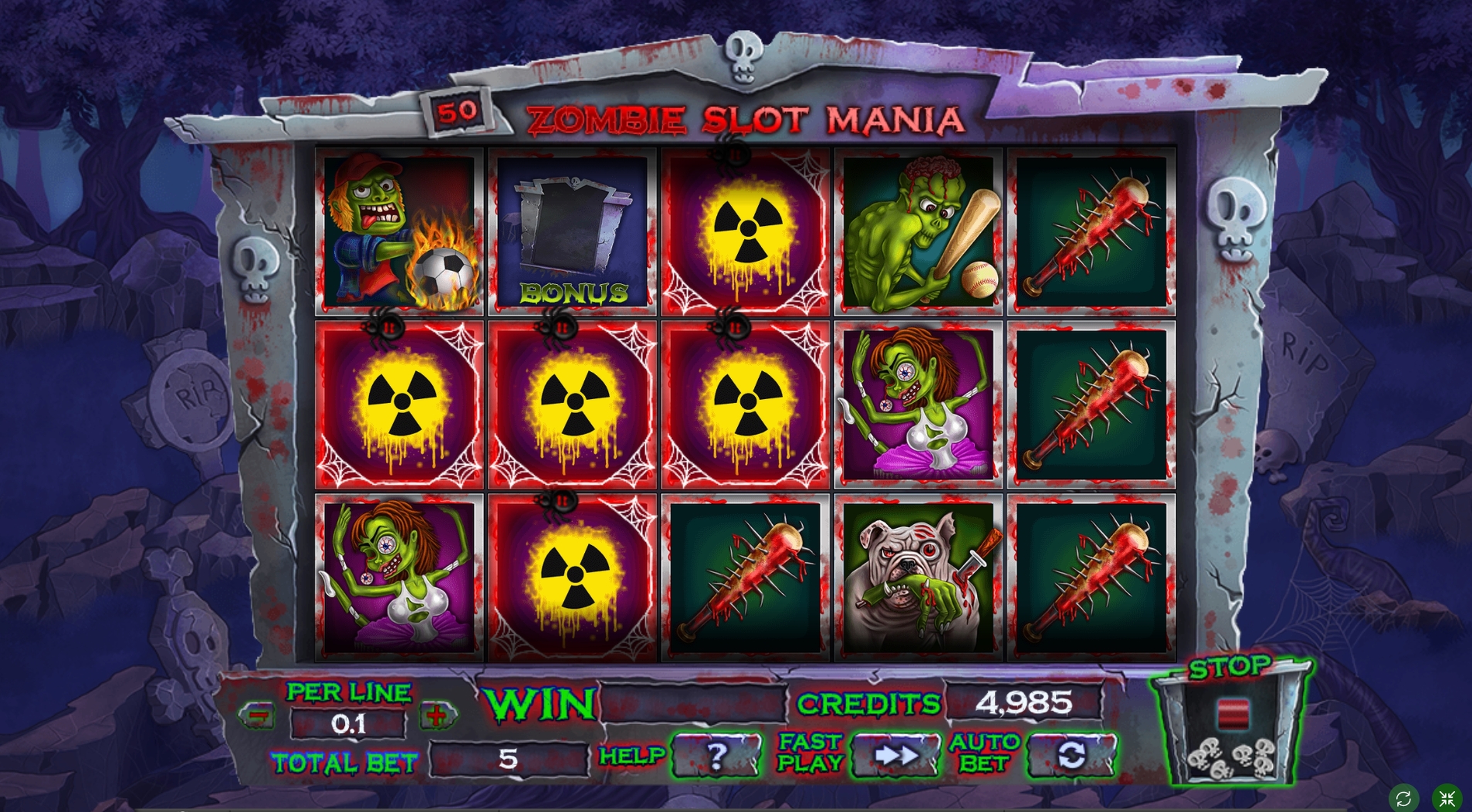 Win Money in Zombie slot mania Free Slot Game by Spinomenal