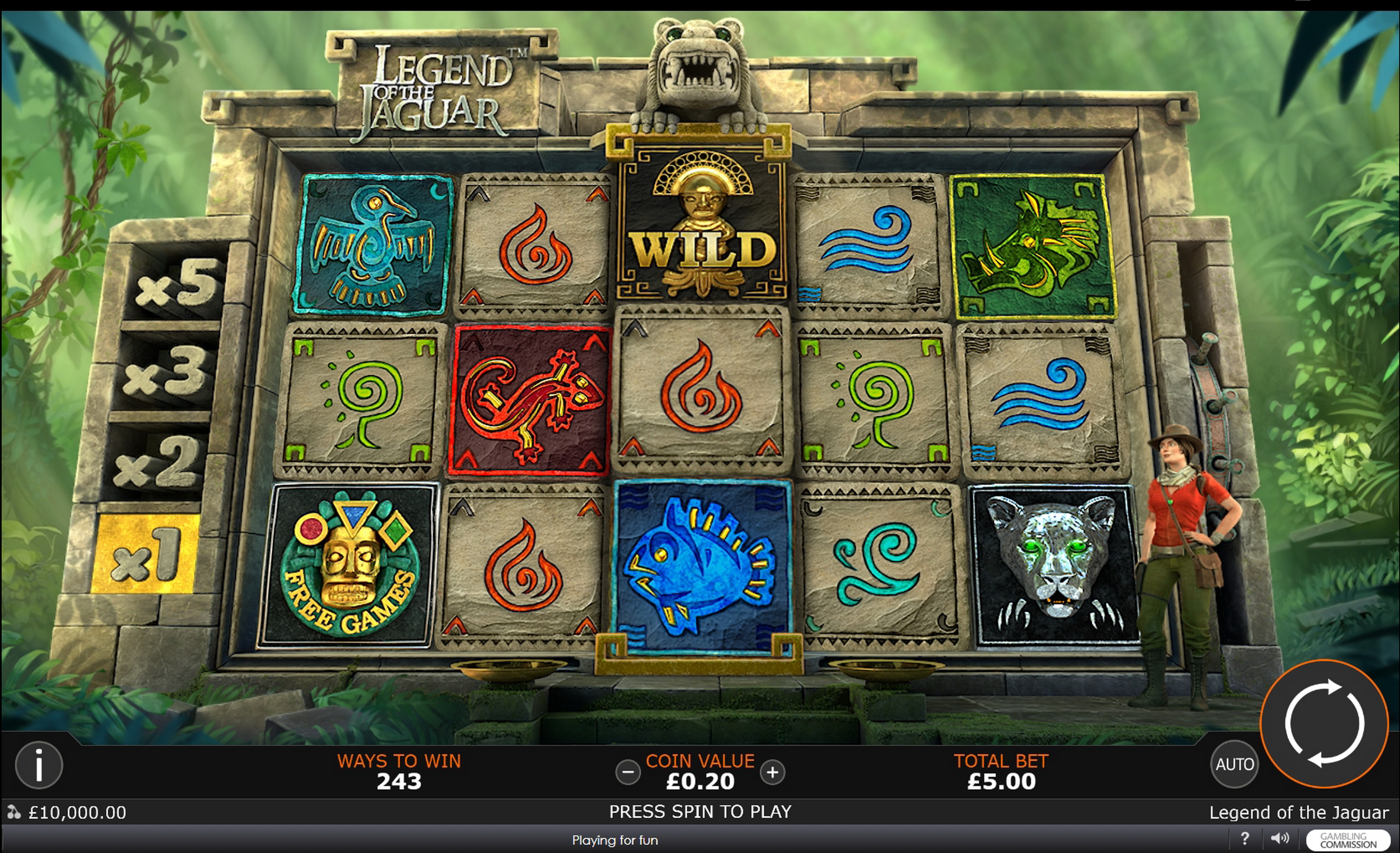 Reels in Legend of the Jaguar Slot Game by SUNfox Games