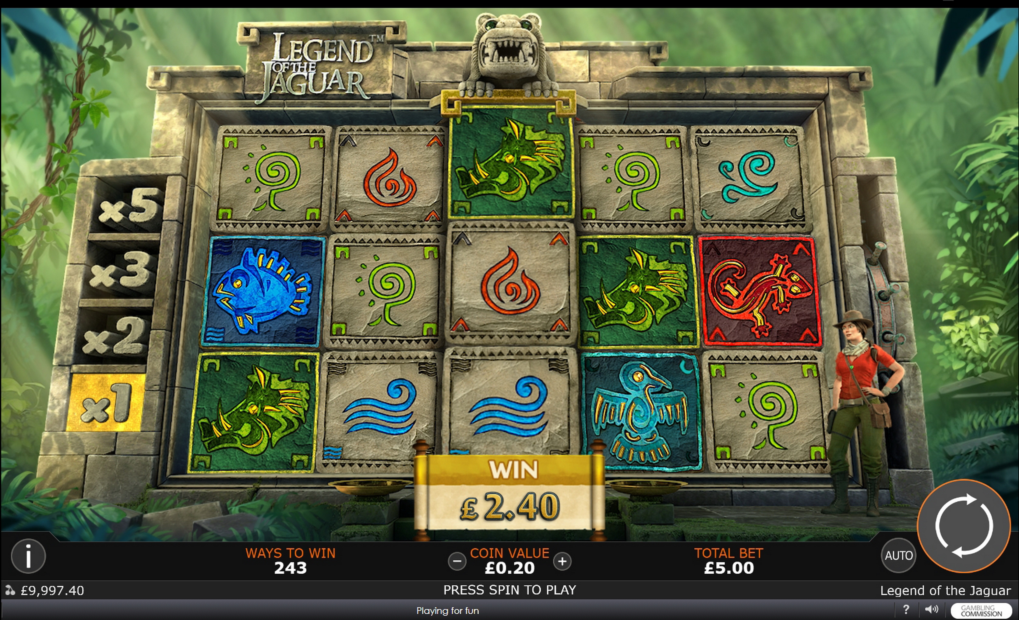 Win Money in Legend of the Jaguar Free Slot Game by SUNfox Games