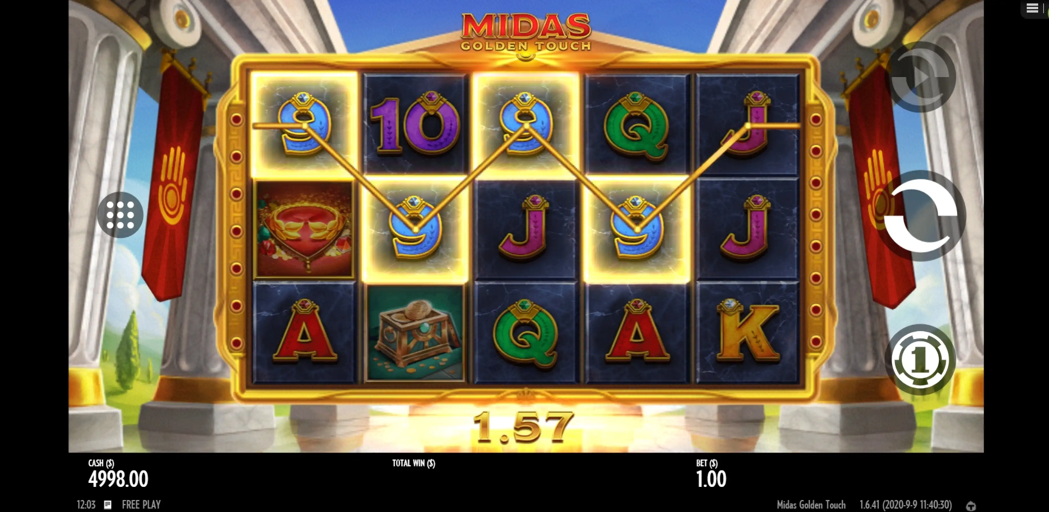 Win Money in Midas Golden Touch Free Slot Game by Thunderkick