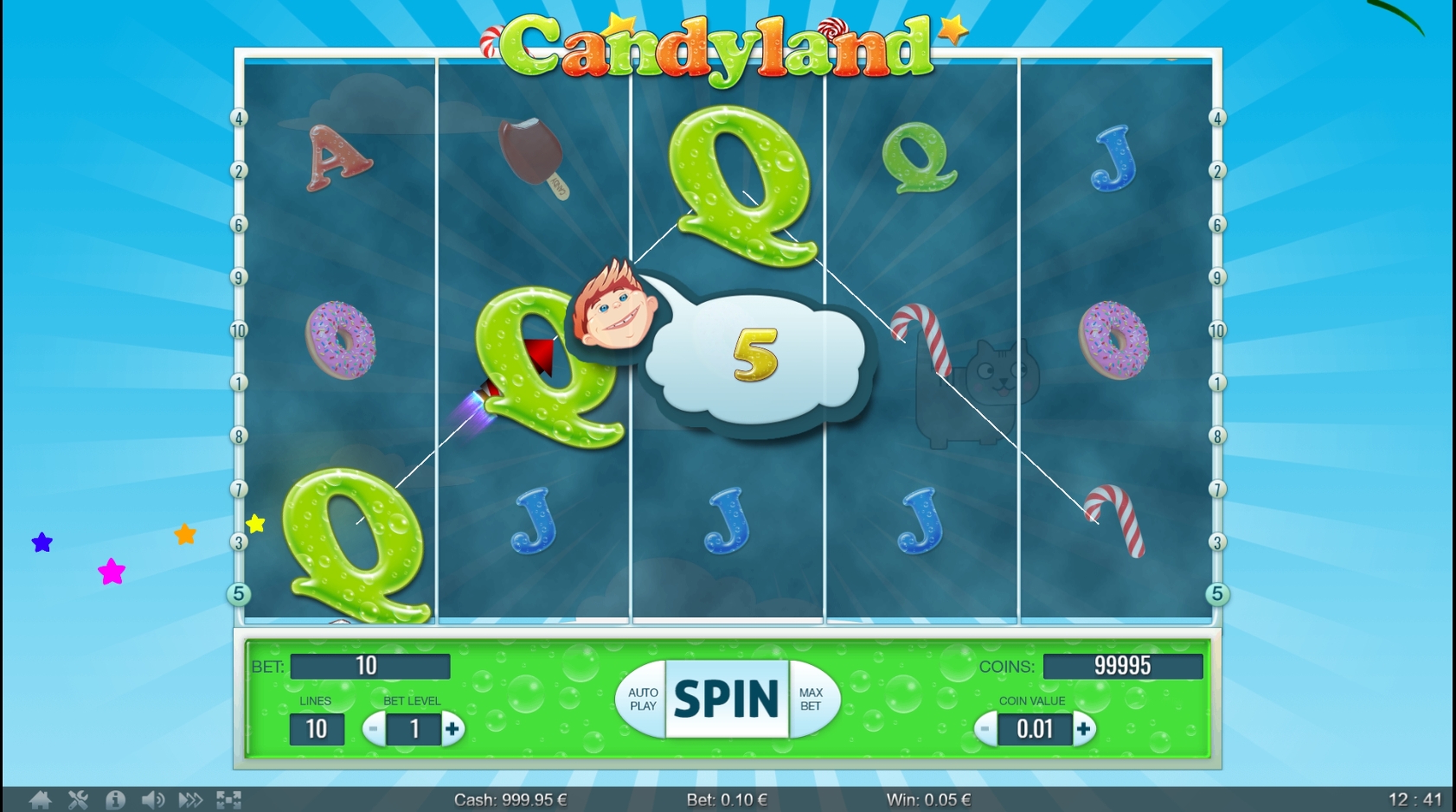 Win Money in Candy Land Free Slot Game by Thunderspin