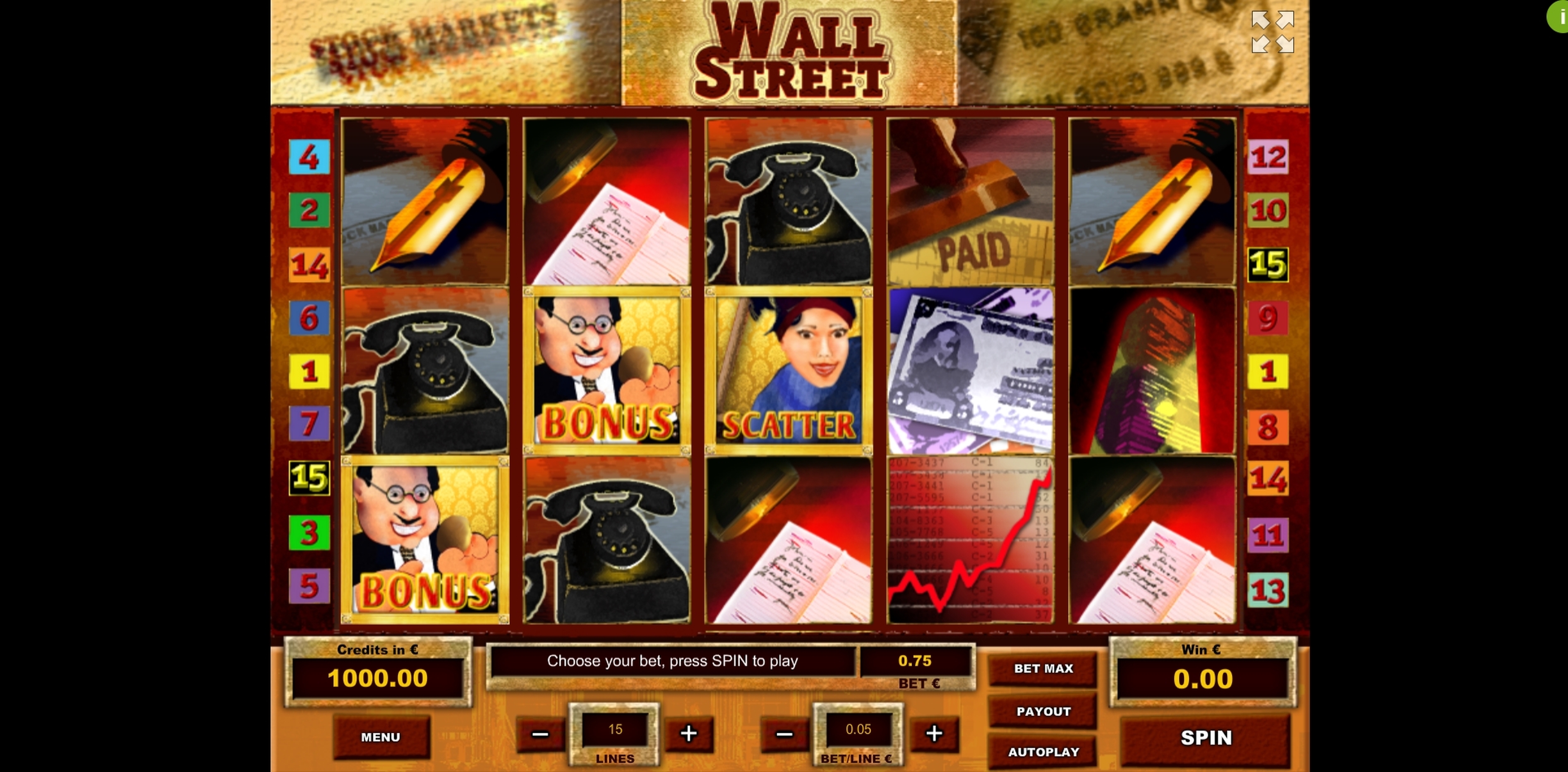 Reels in Wall Street Slot Game by Tom Horn Gaming