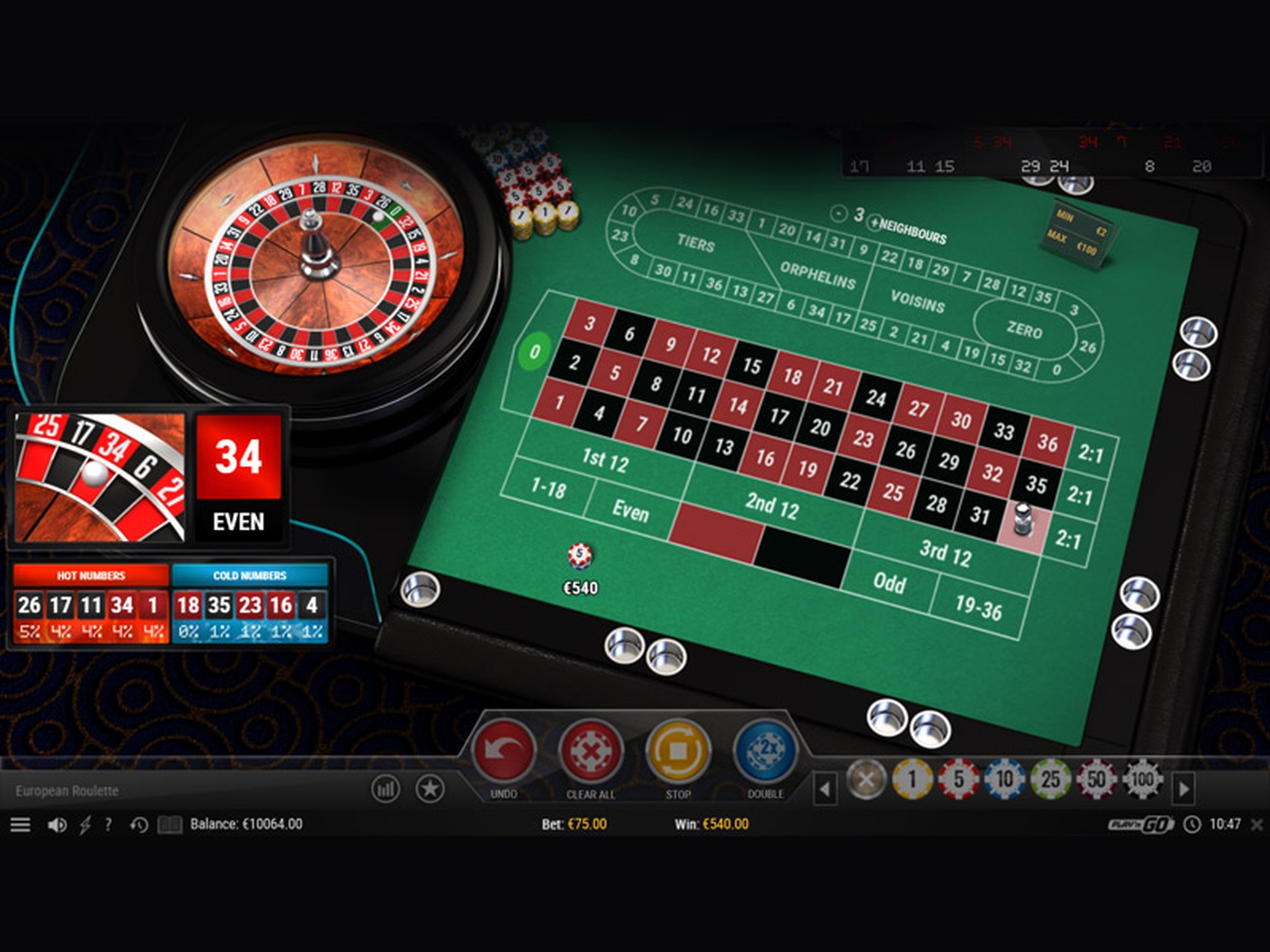 European Roulette demo