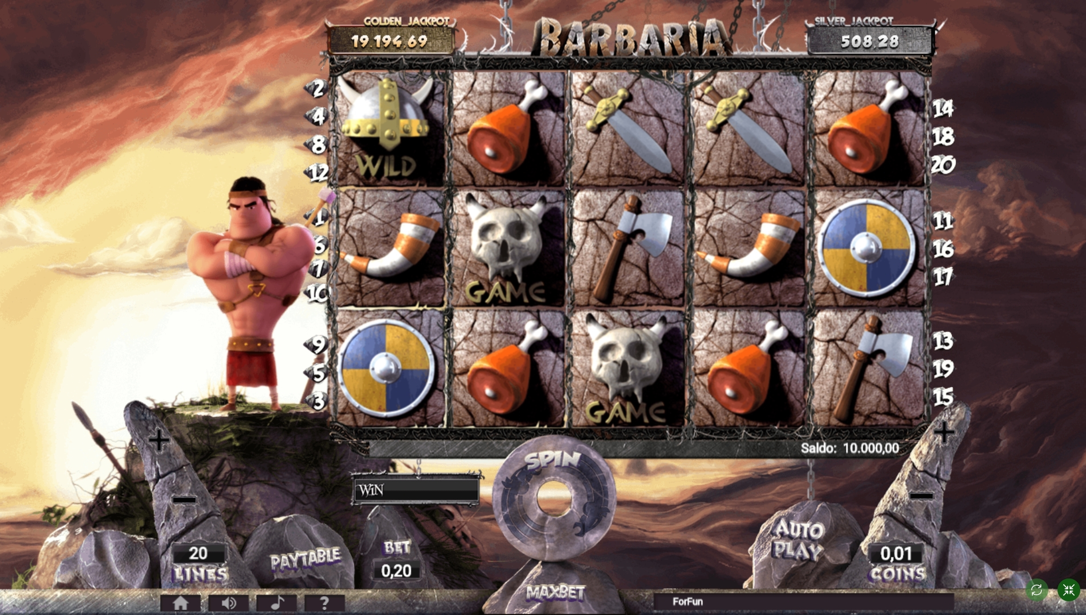 Reels in Barbaria Slot Game by Tuko Productions
