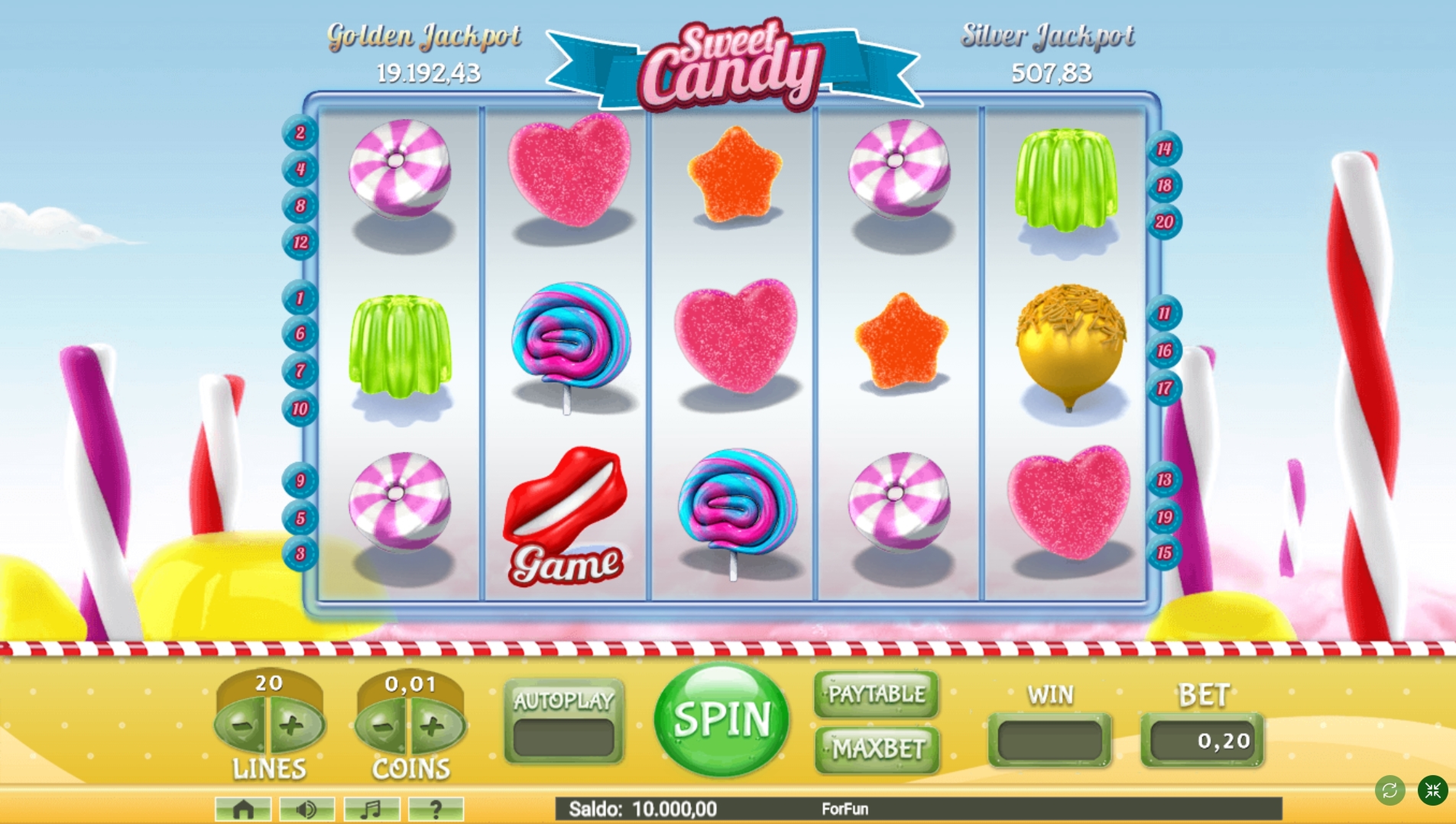 Reels in Sweet Candy Slot Game by Tuko Productions