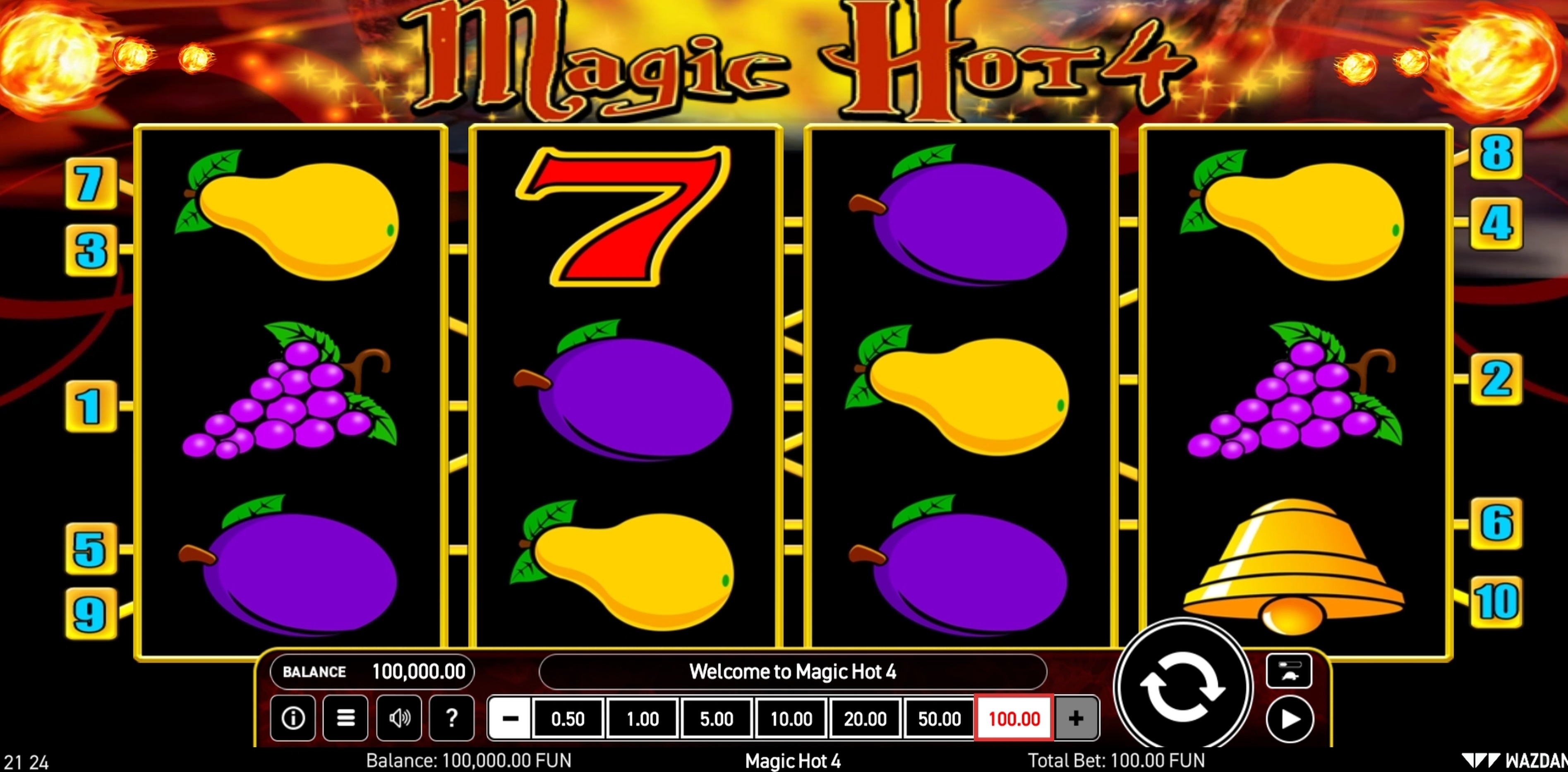 Reels in Magic Hot 4 Slot Game by Wazdan