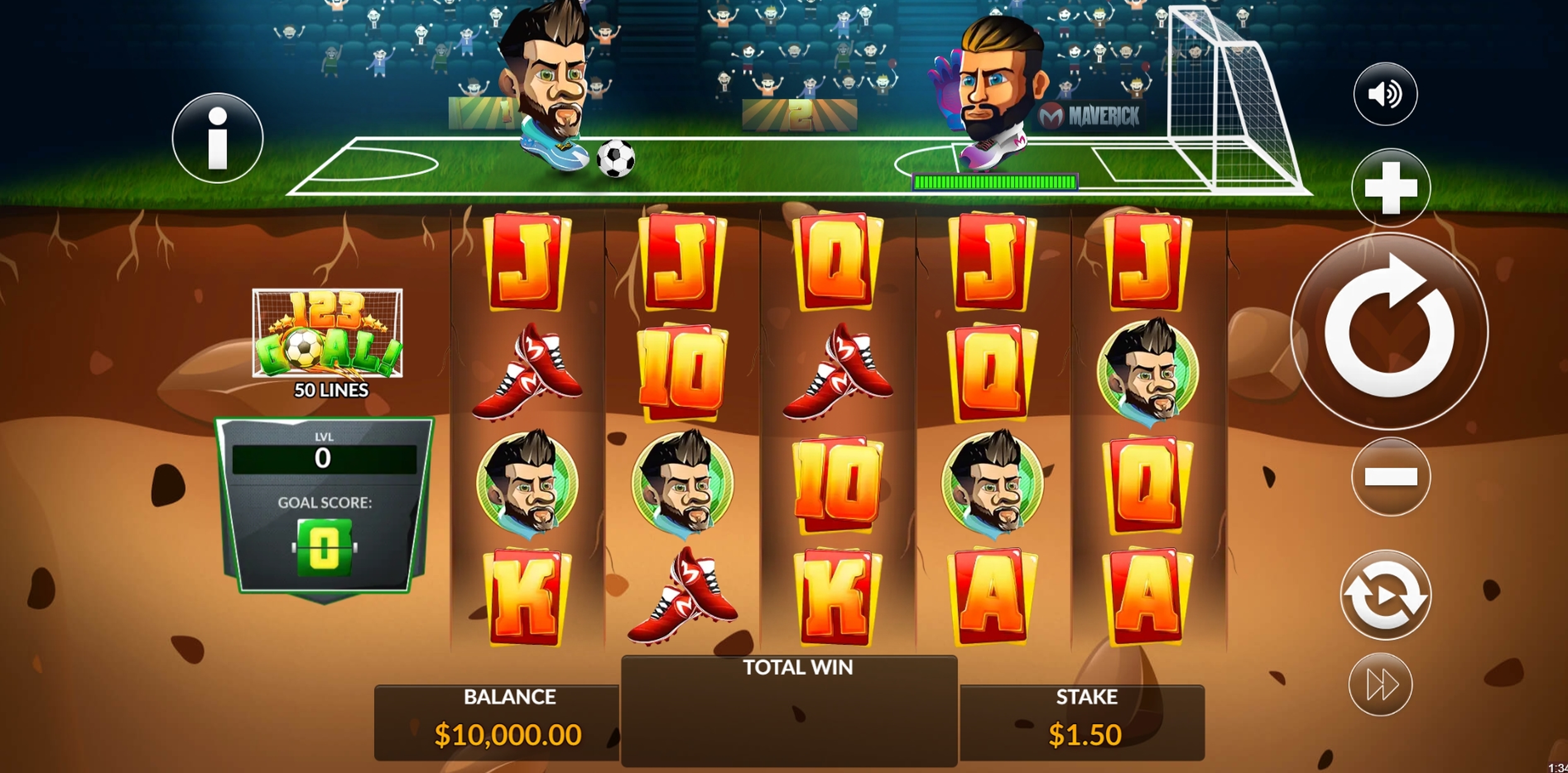 Reels in 123 Goal Slot Game by Maverick