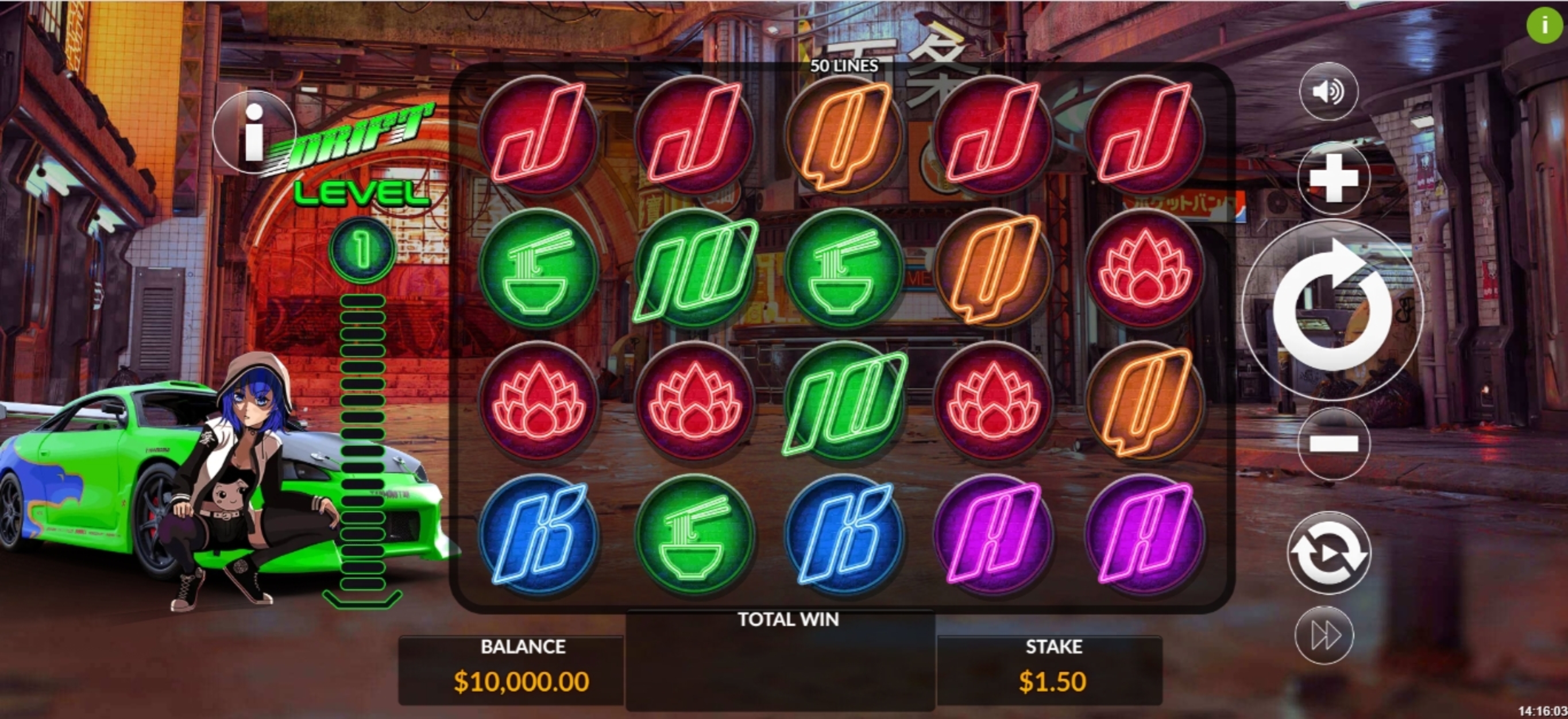 Reels in Drift Slot Game by Maverick