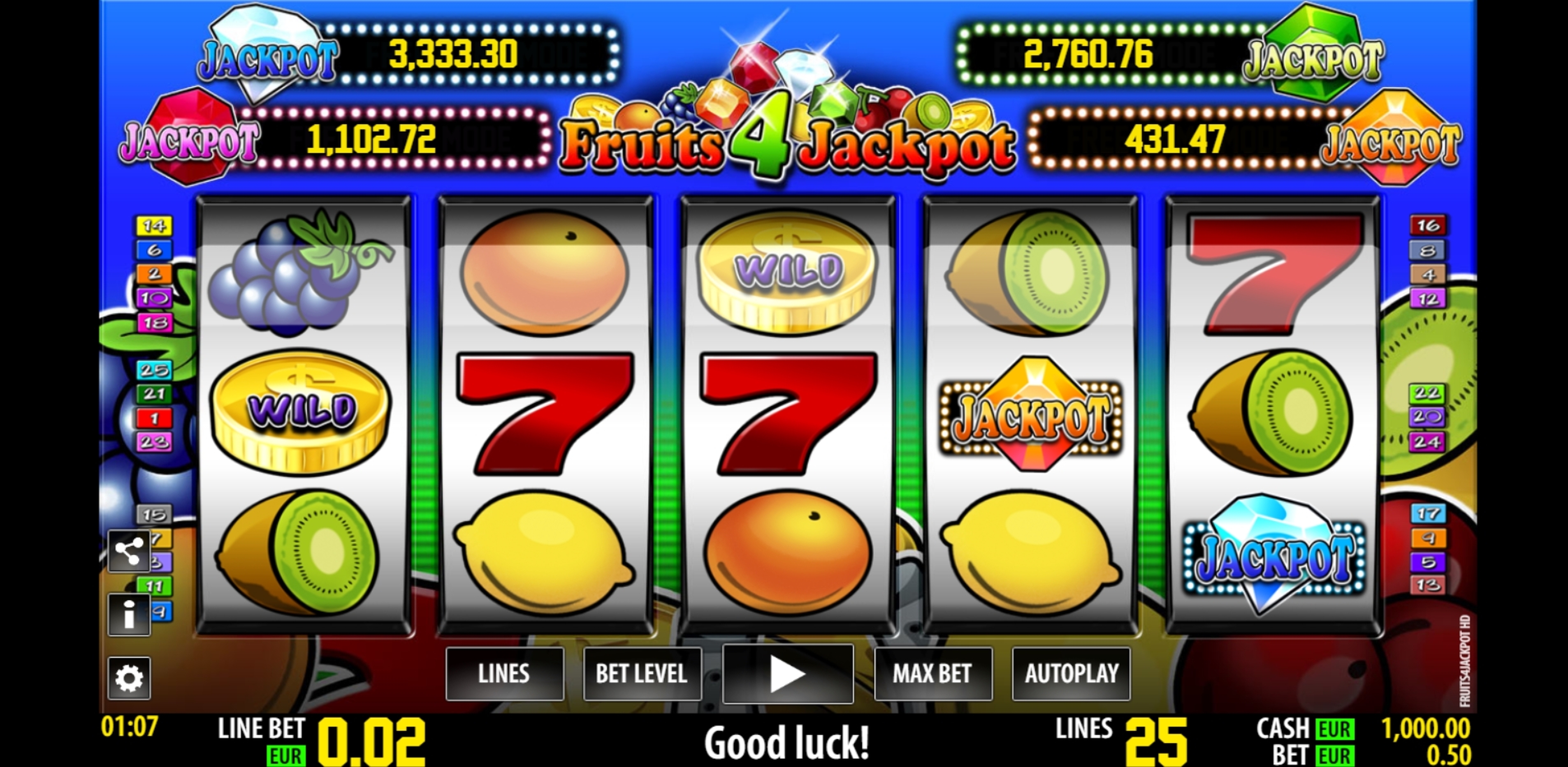 Reels in Fruits 4 Jackpot HD Slot Game by World Match
