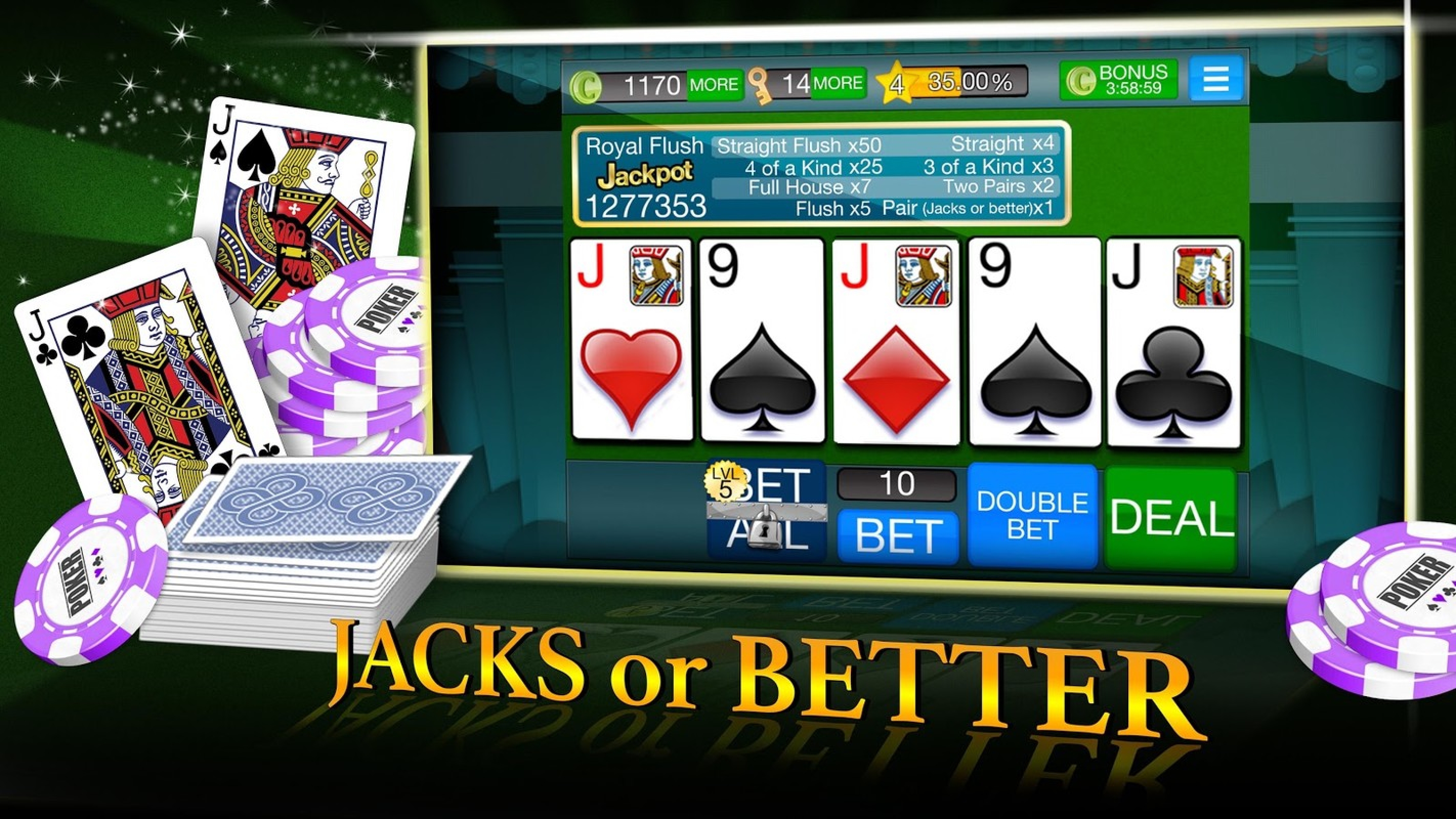 The Jacks Or Better HD Online Slot Demo Game by World Match