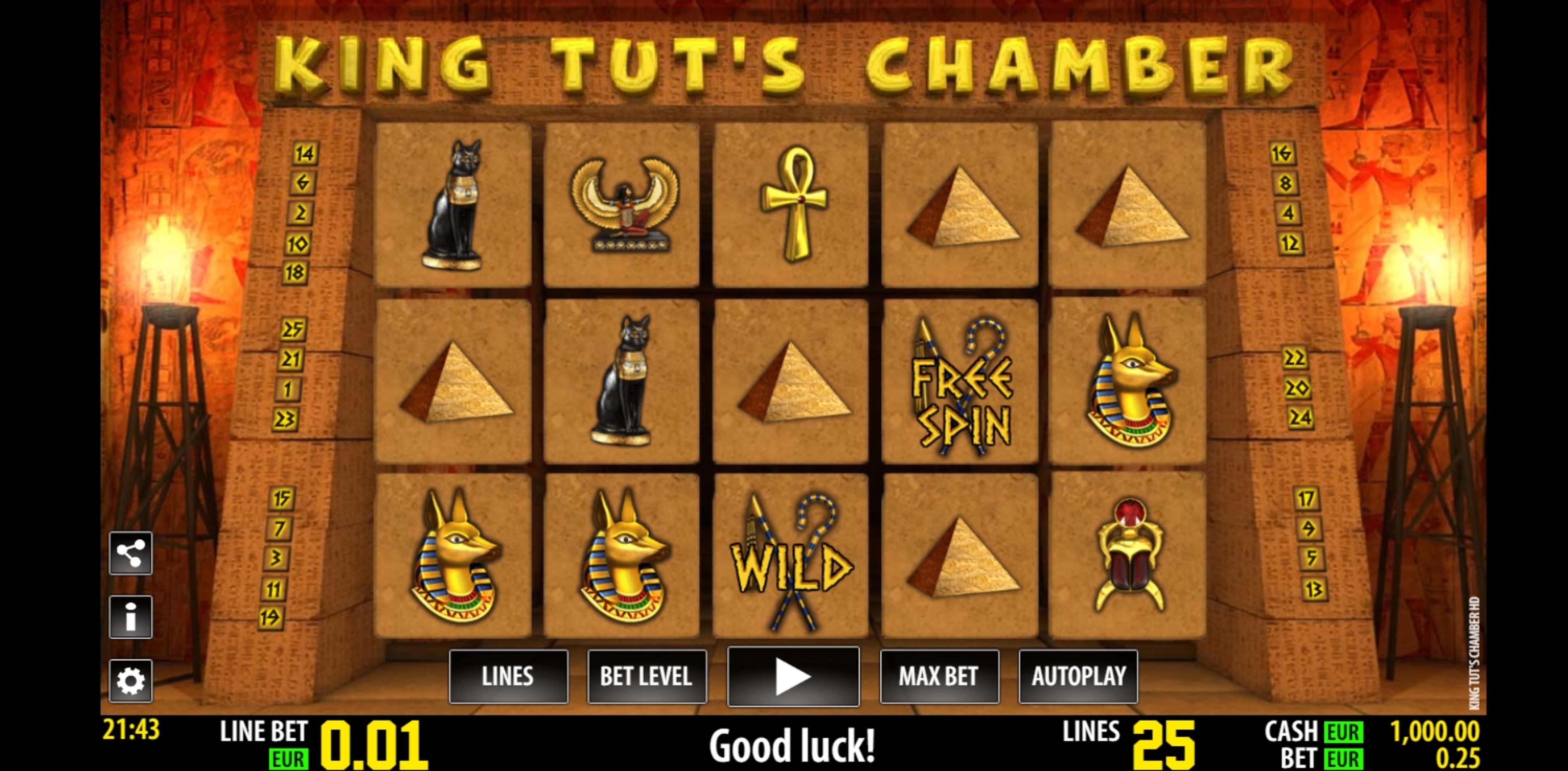 Reels in King Tut's Chamber HD Slot Game by World Match