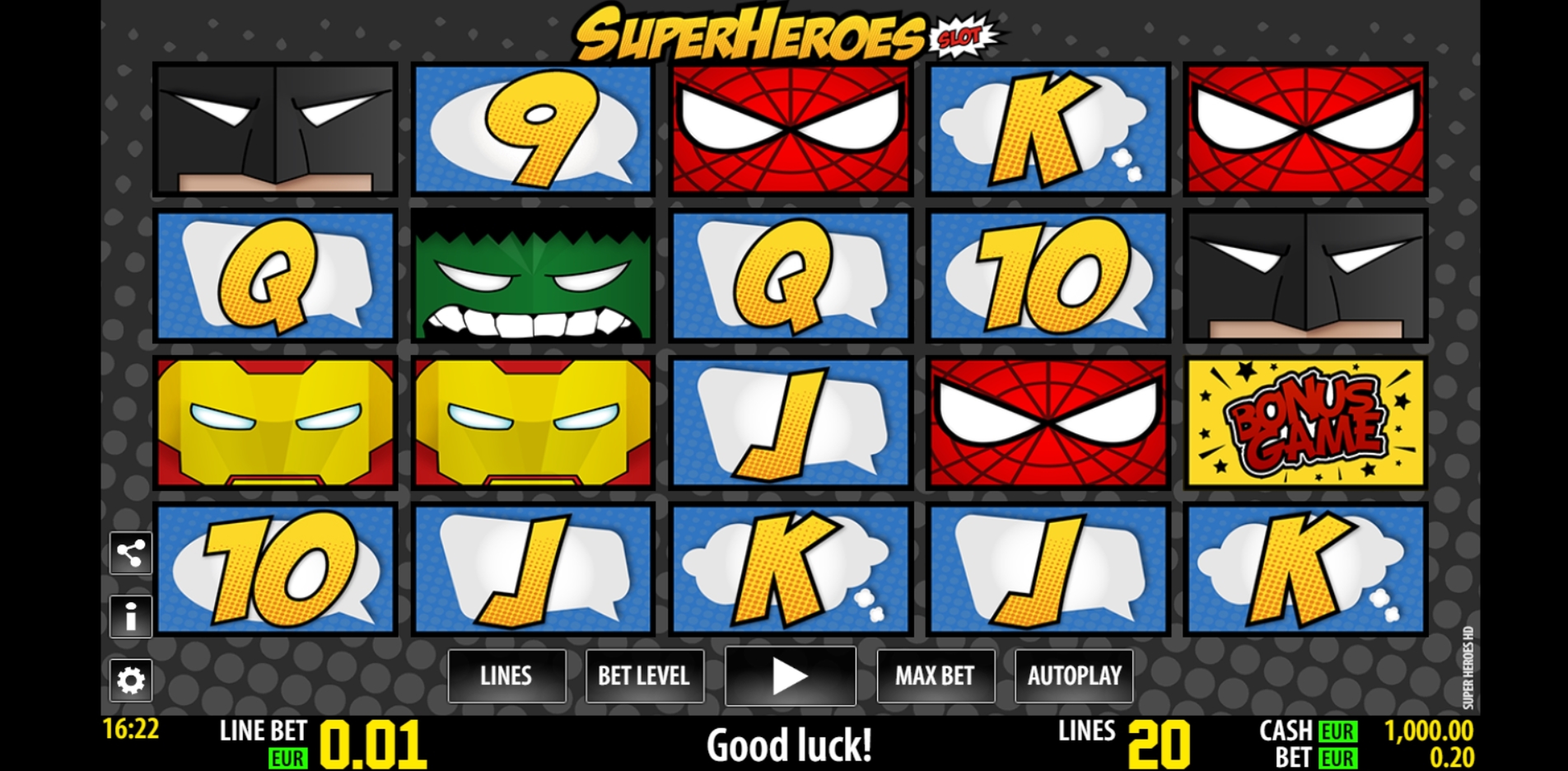 Reels in SuperHeroes HD Slot Game by World Match