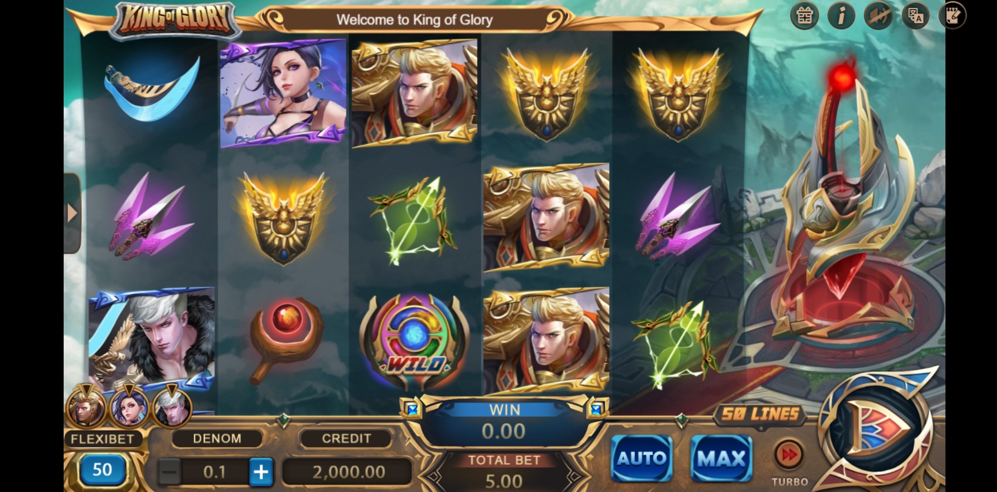 Reels in King of Glory Slot Game by XIN Gaming