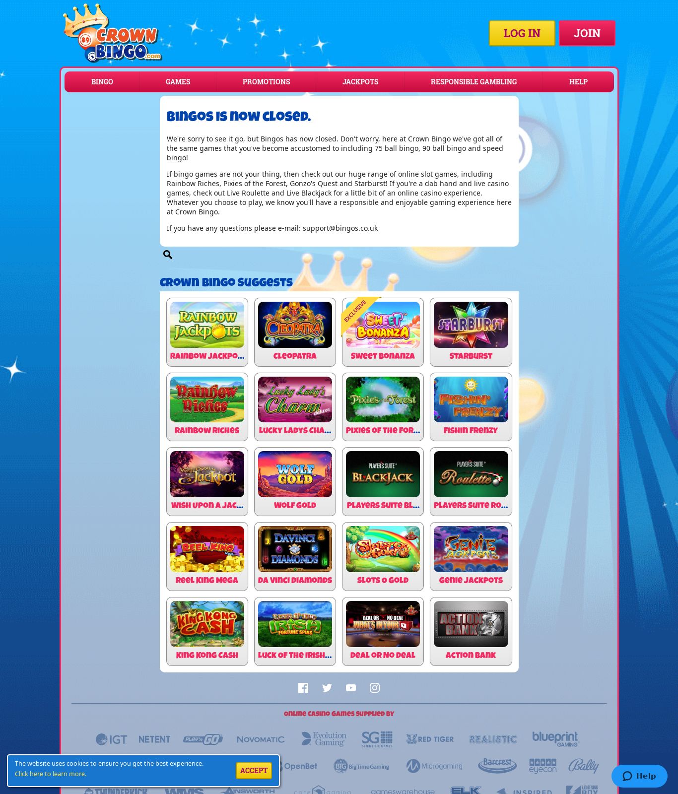 New bingo bonus codes