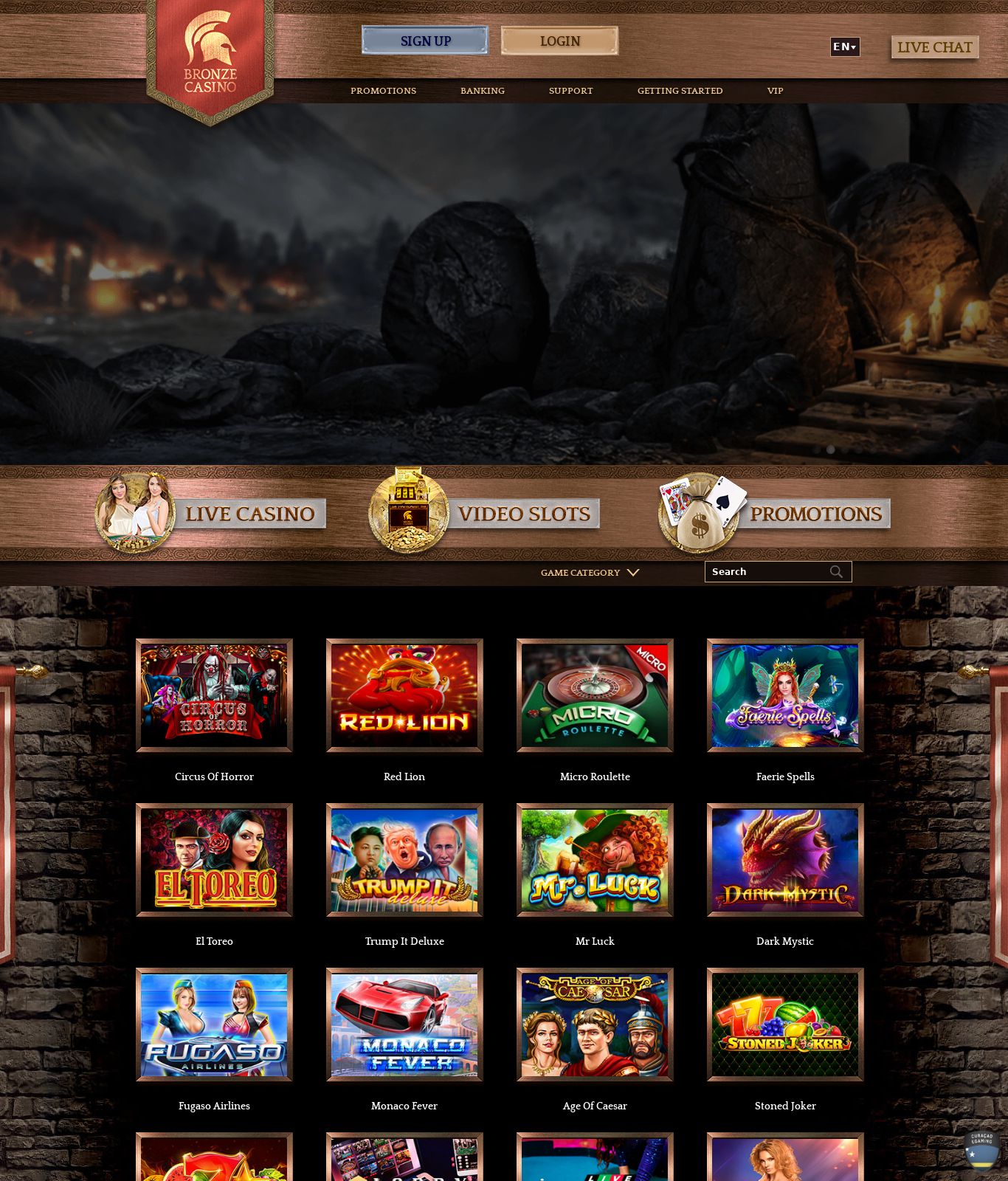 Bronzecasinos.org Screenshot