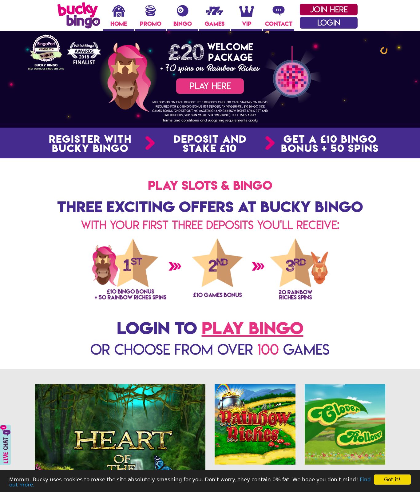 Buckybingo.co.uk Screenshot