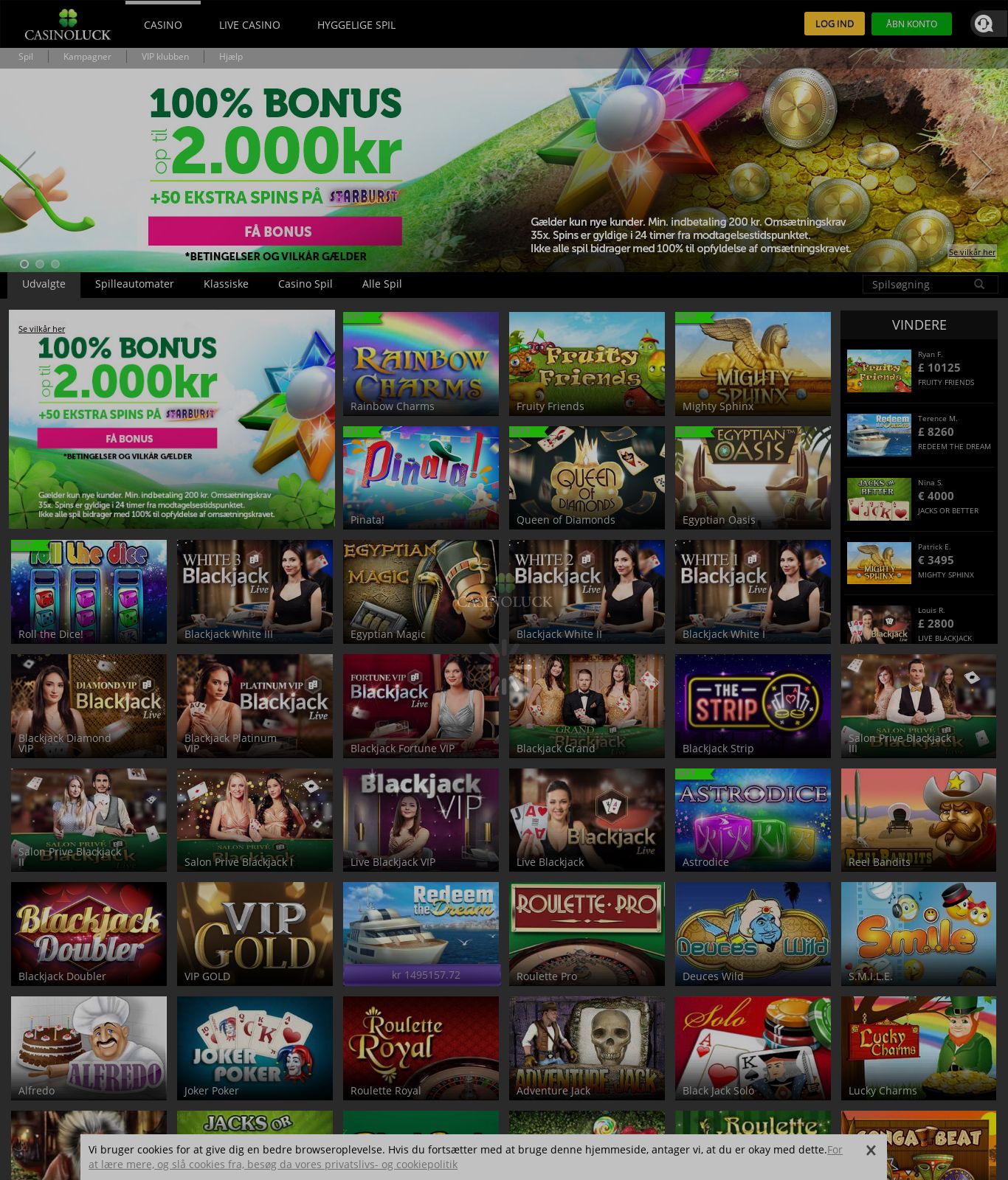Casinoluck.dk Screenshot