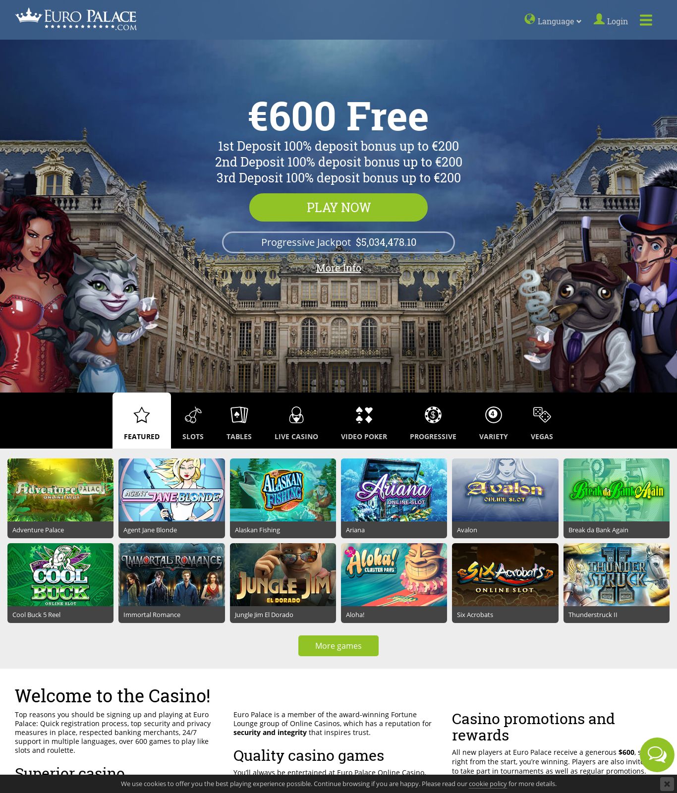 Europalace Casino 10 Free