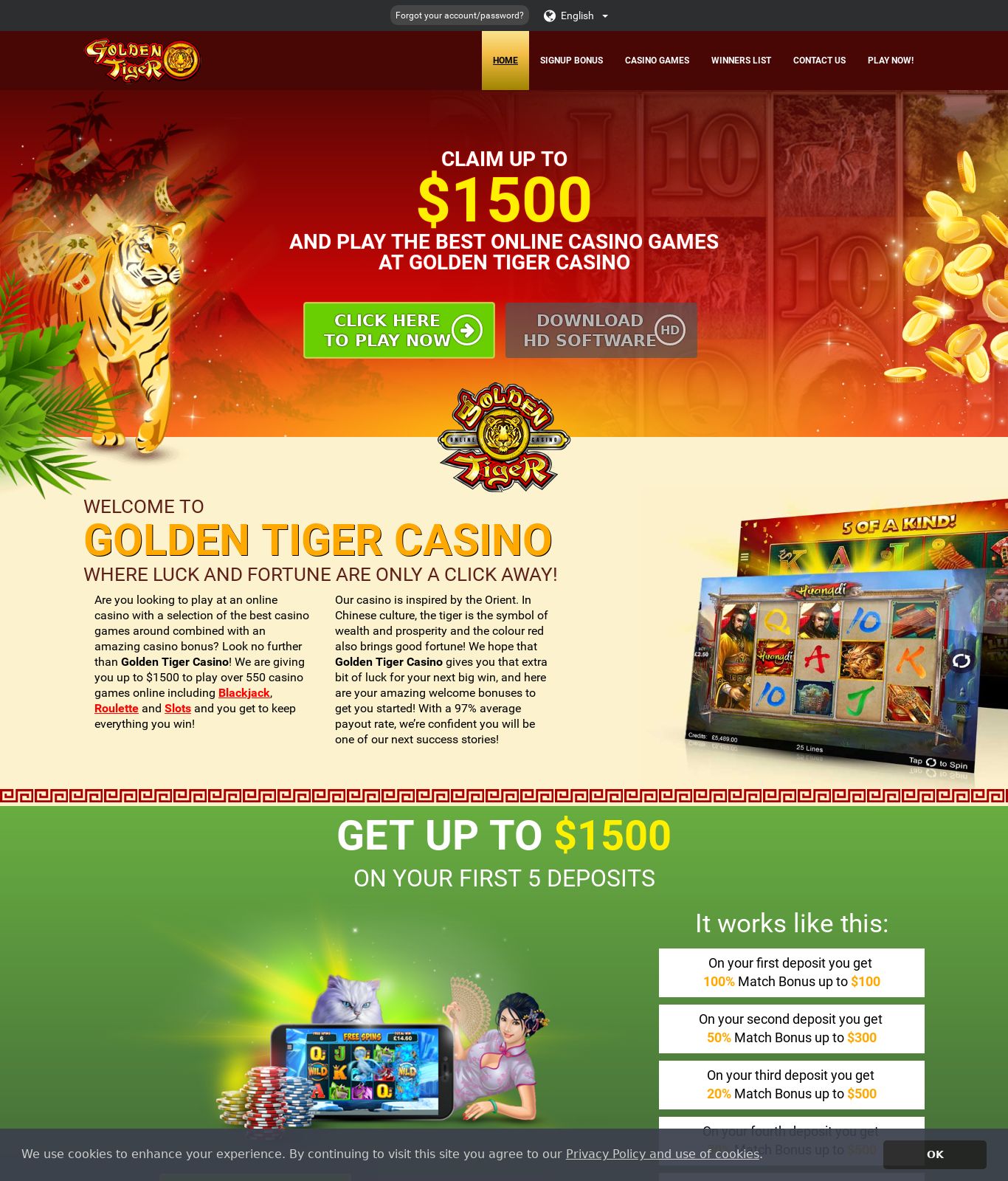 golden tiger slots online casino game