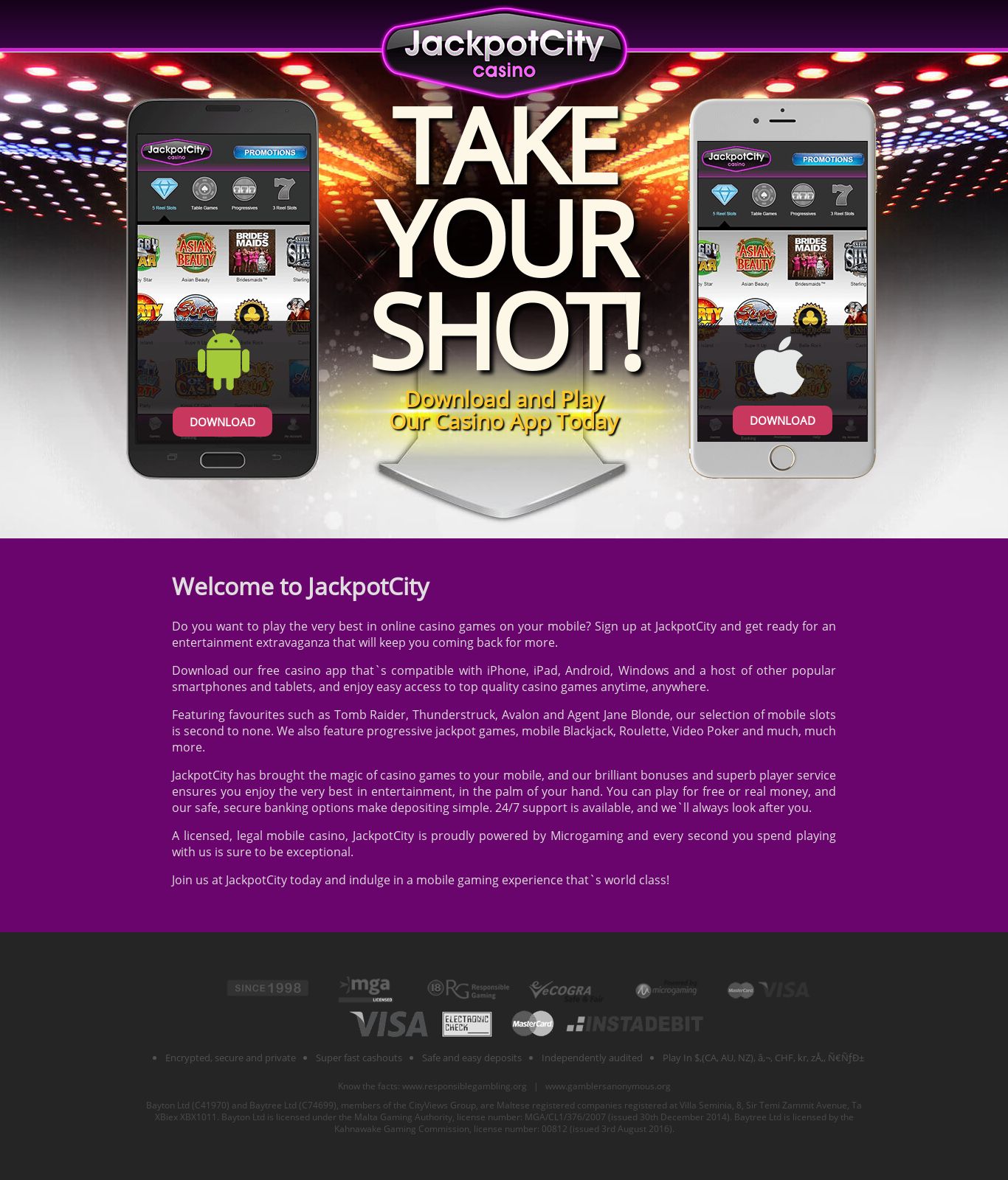 Jackpot City Casino App Download