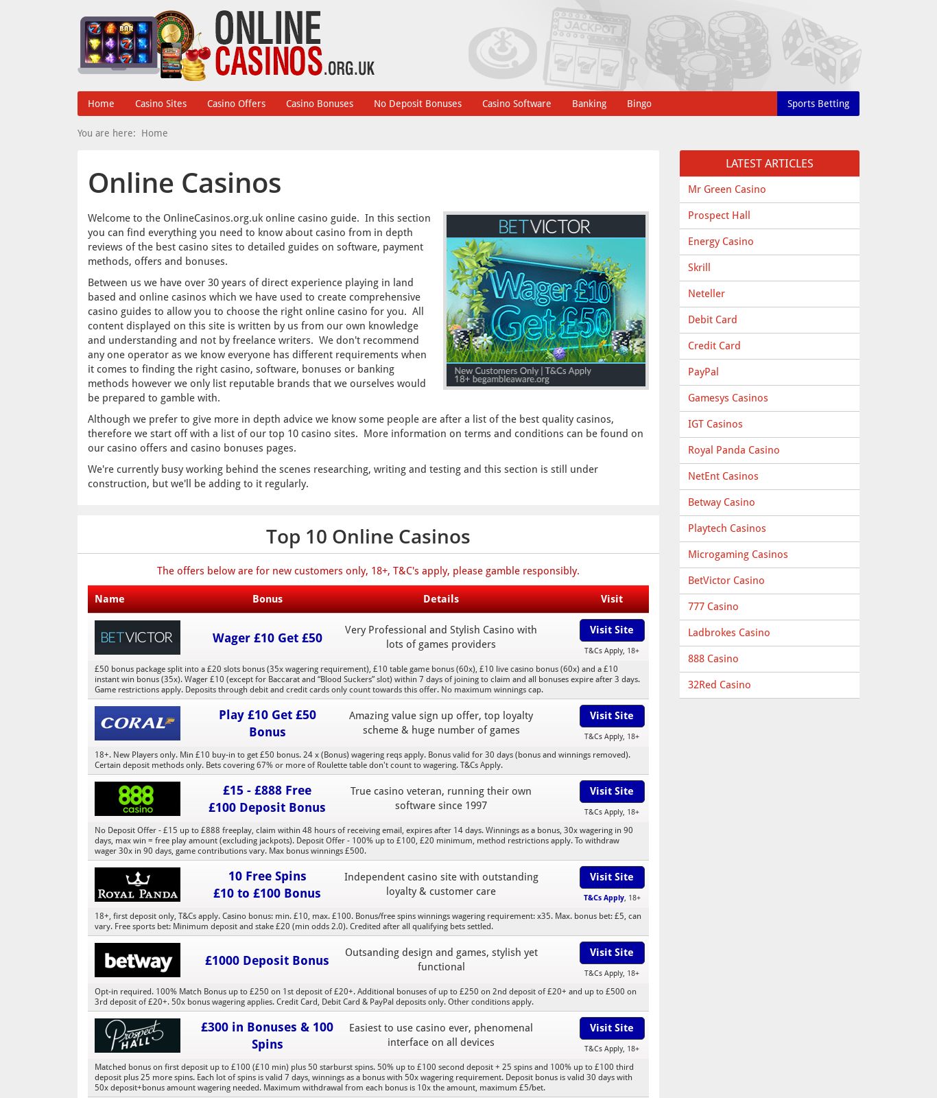 Onlinecasinos.org.uk Screenshot