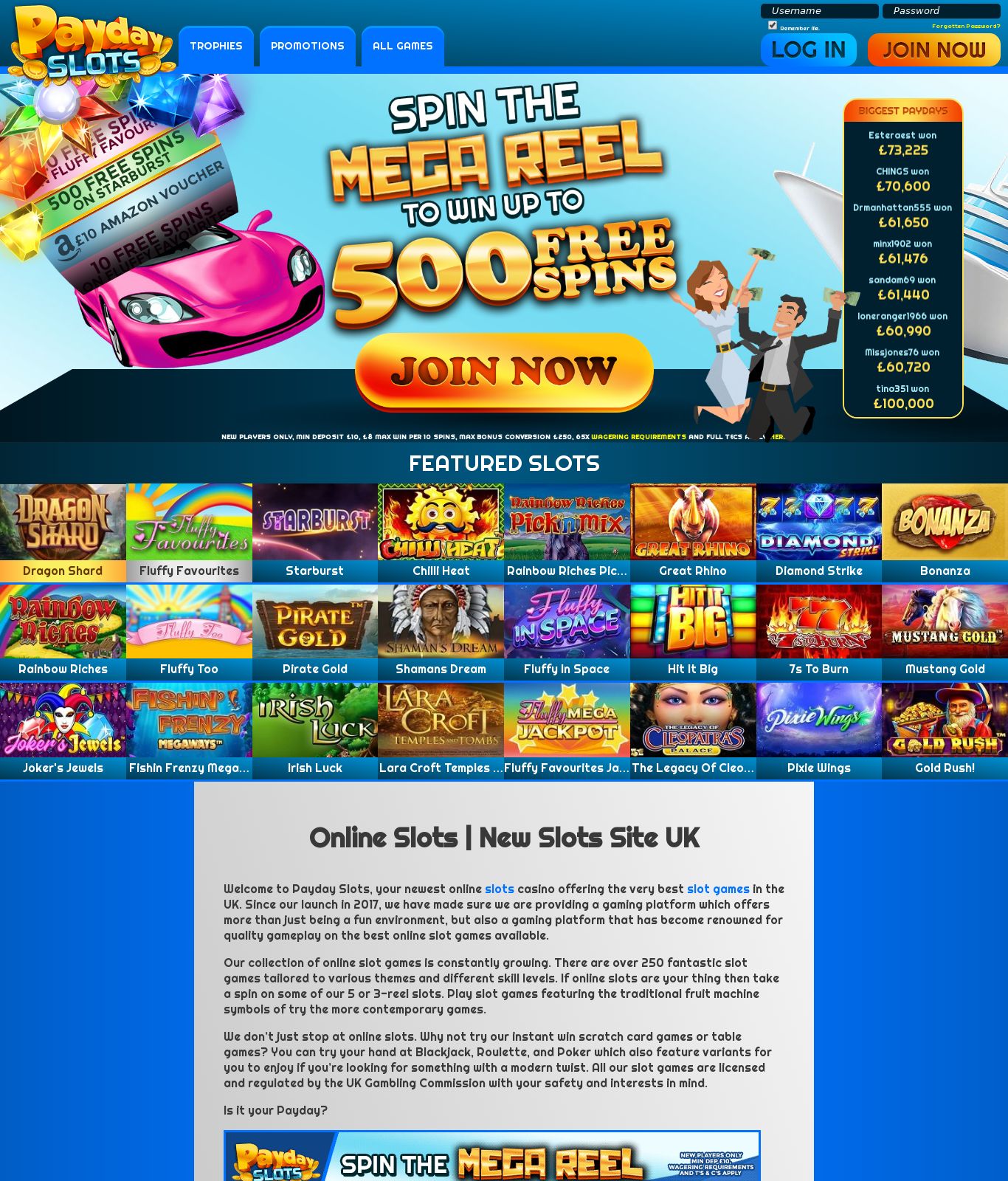 Paydayslots.co.uk Screenshot