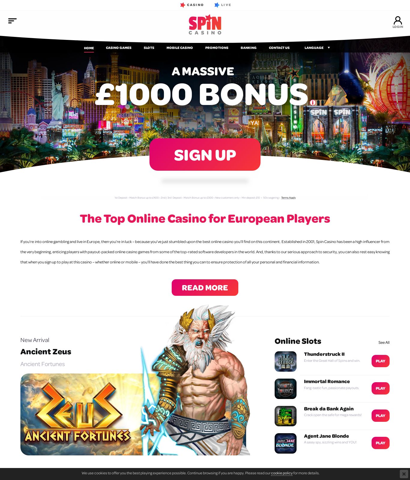 Spin casino mobile app download