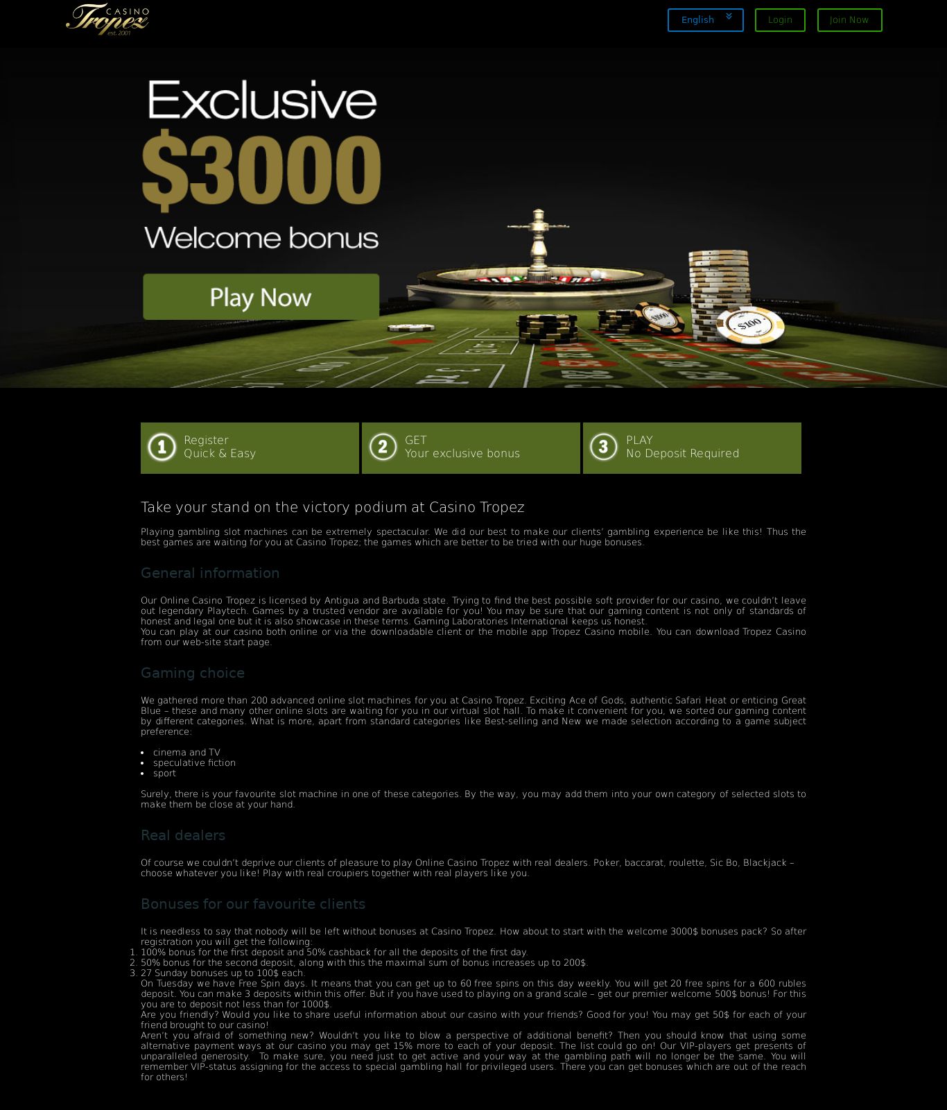 Tropez.casino Screenshot