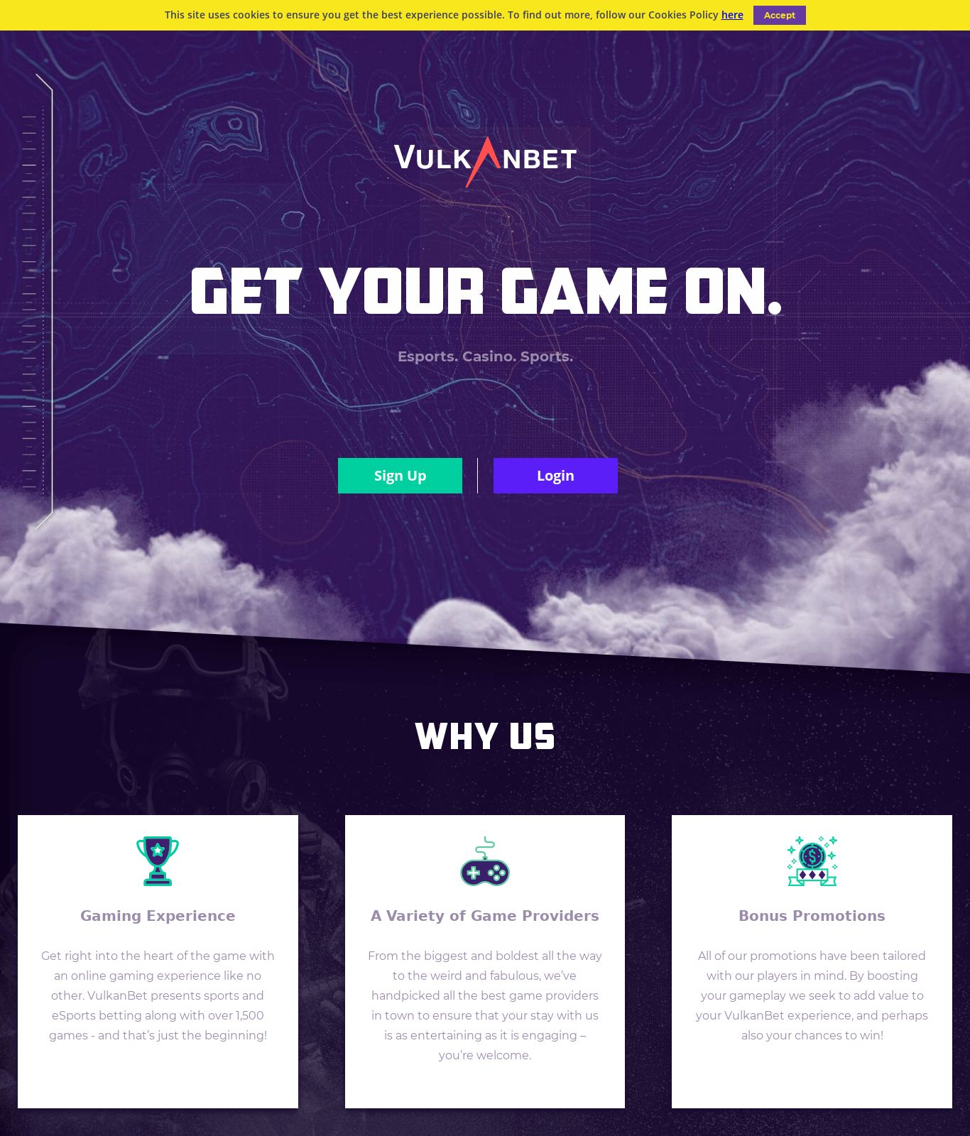 Vulkanbet.com Screenshot